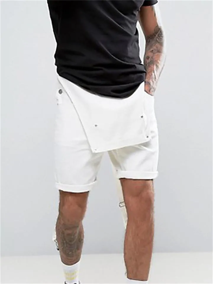 Fashion Retro Men's Multi-Pocket Bib Denim Jumpsuit
