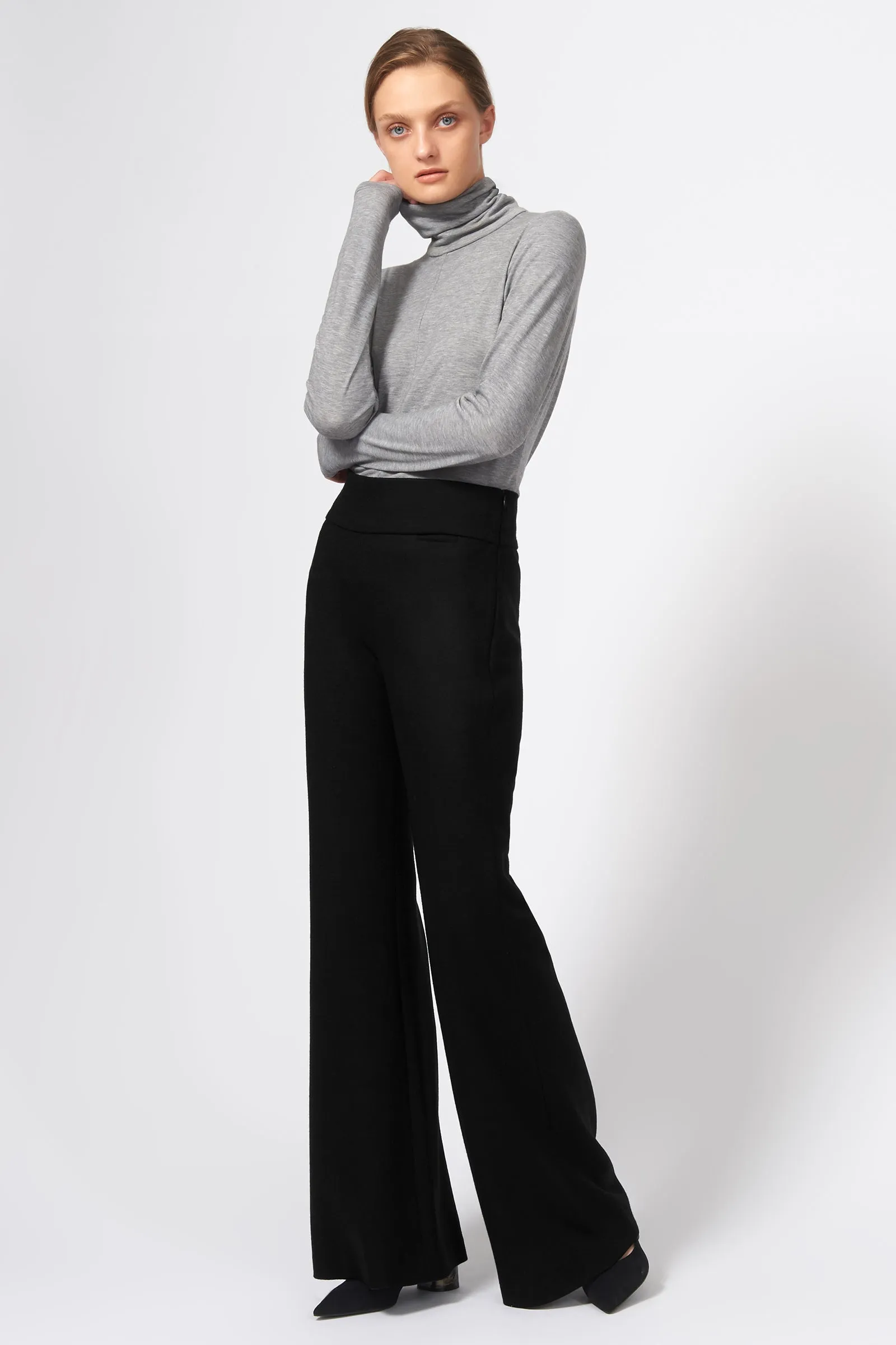 Felted Jersey Wide Leg - Black
