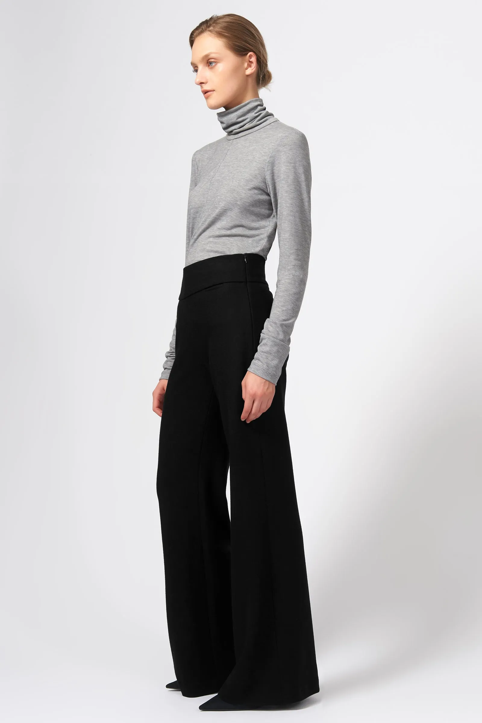 Felted Jersey Wide Leg - Black