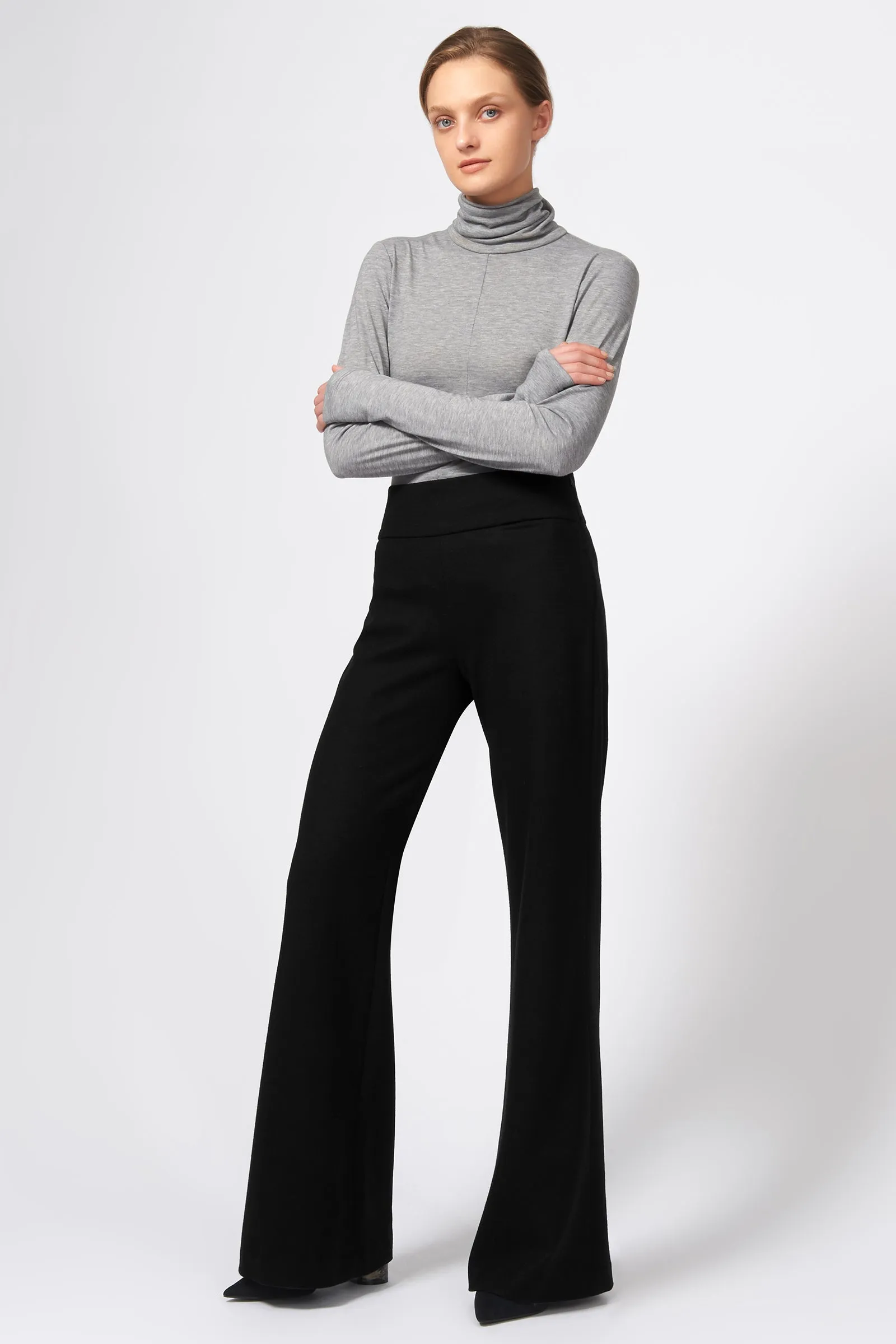 Felted Jersey Wide Leg - Black