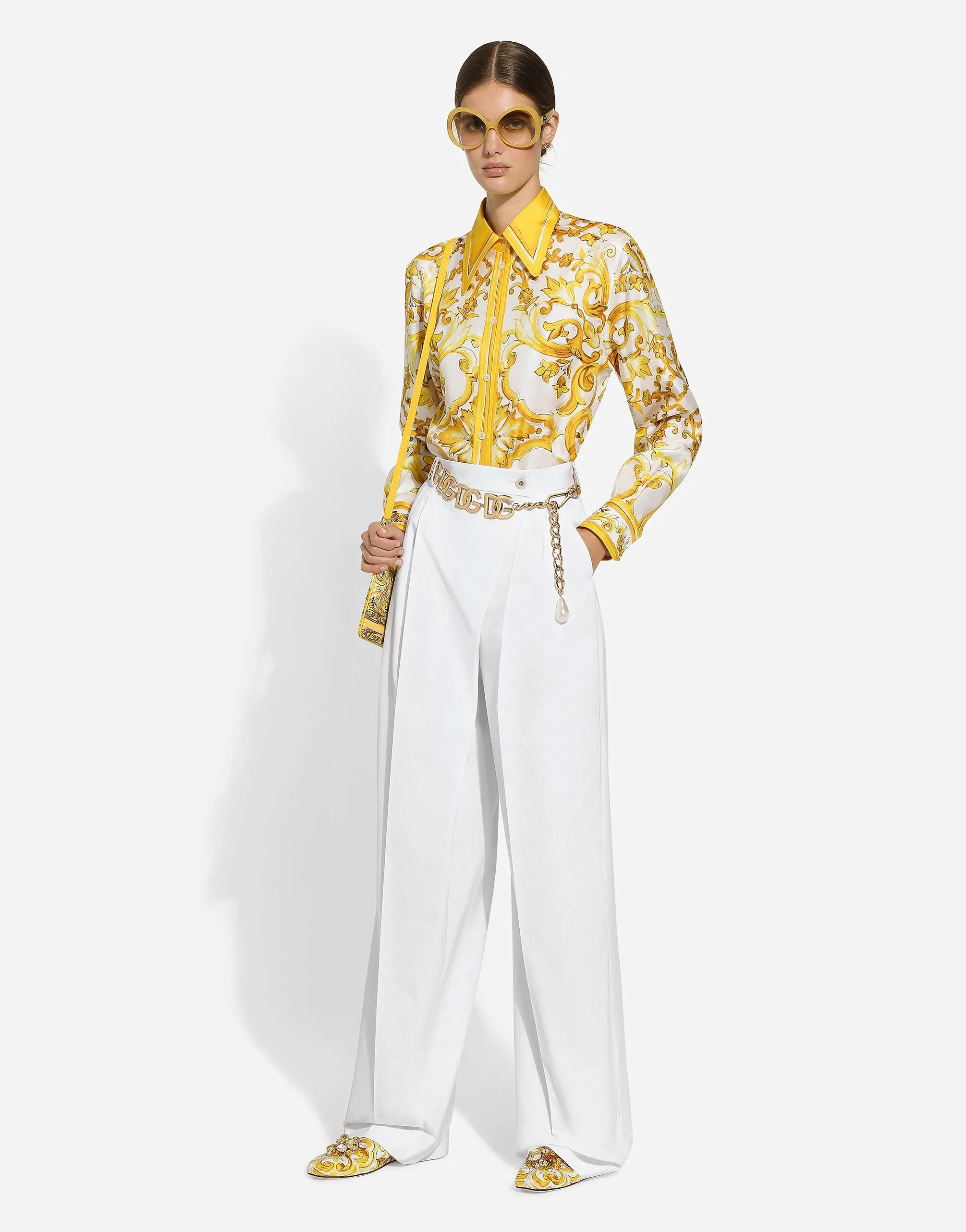 Flared Cotton Poplin Pants