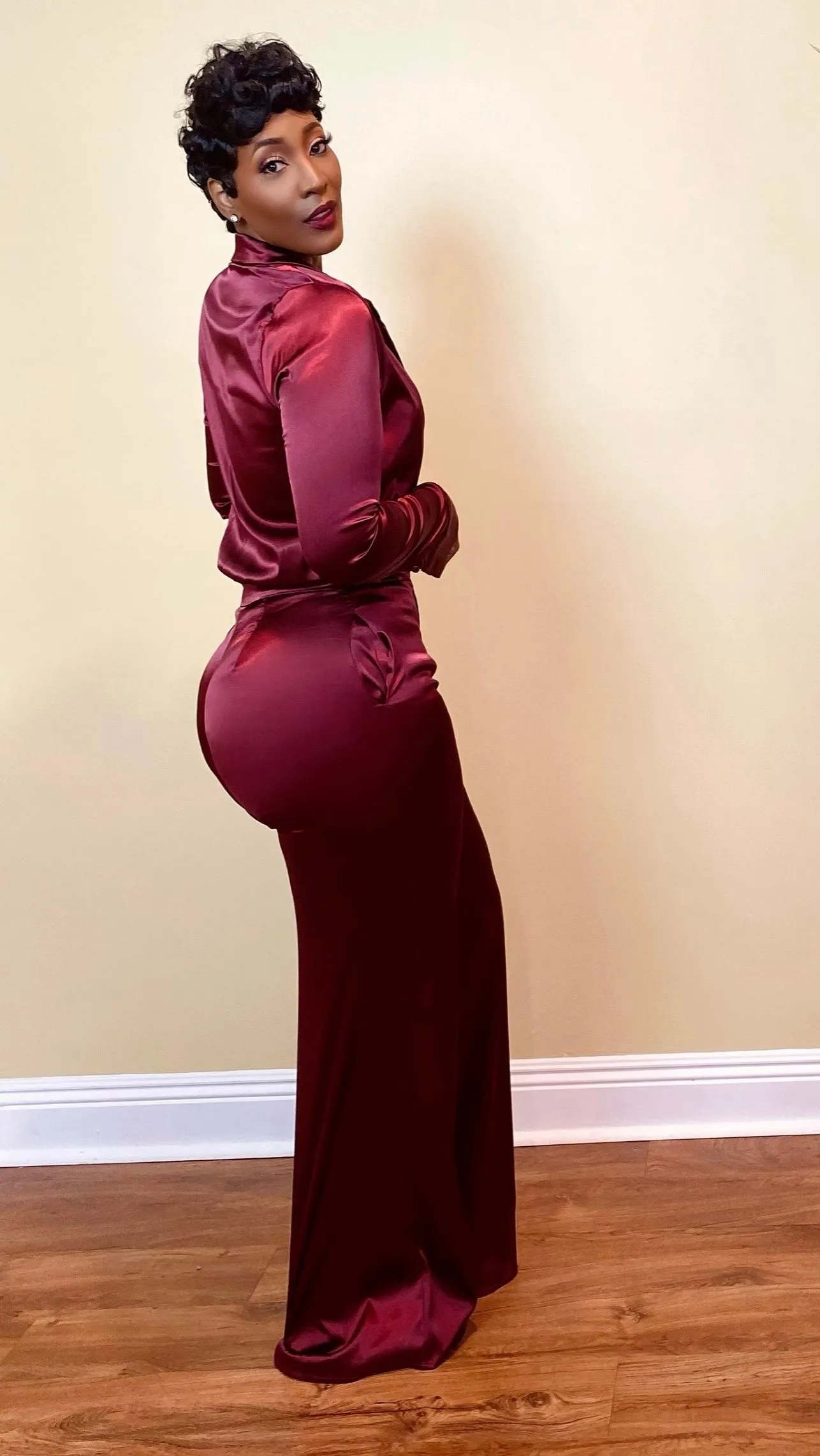 FLIRTY HOURS SET (BURGUNDY)