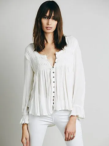 Free People Blue Bird Smocked Top | Sale