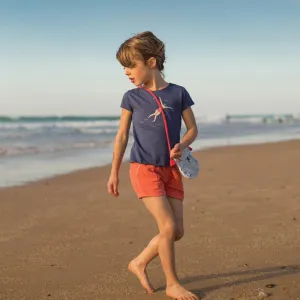 Girls Navy Blue Baigneuse T Shirt