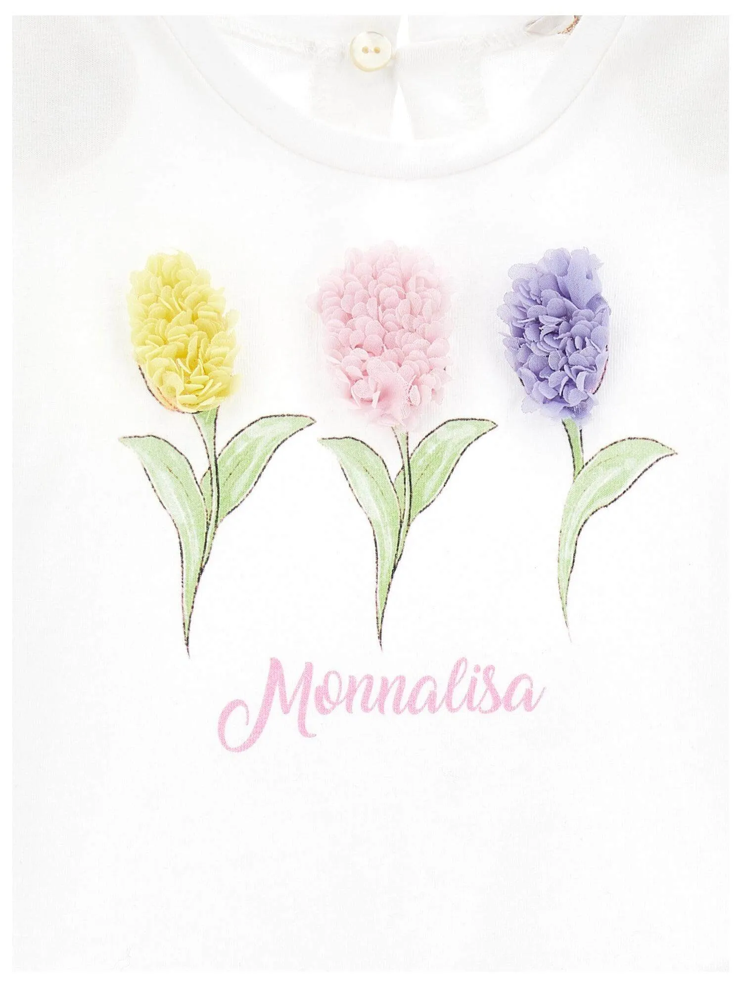 Girls White Flowers T-shirt