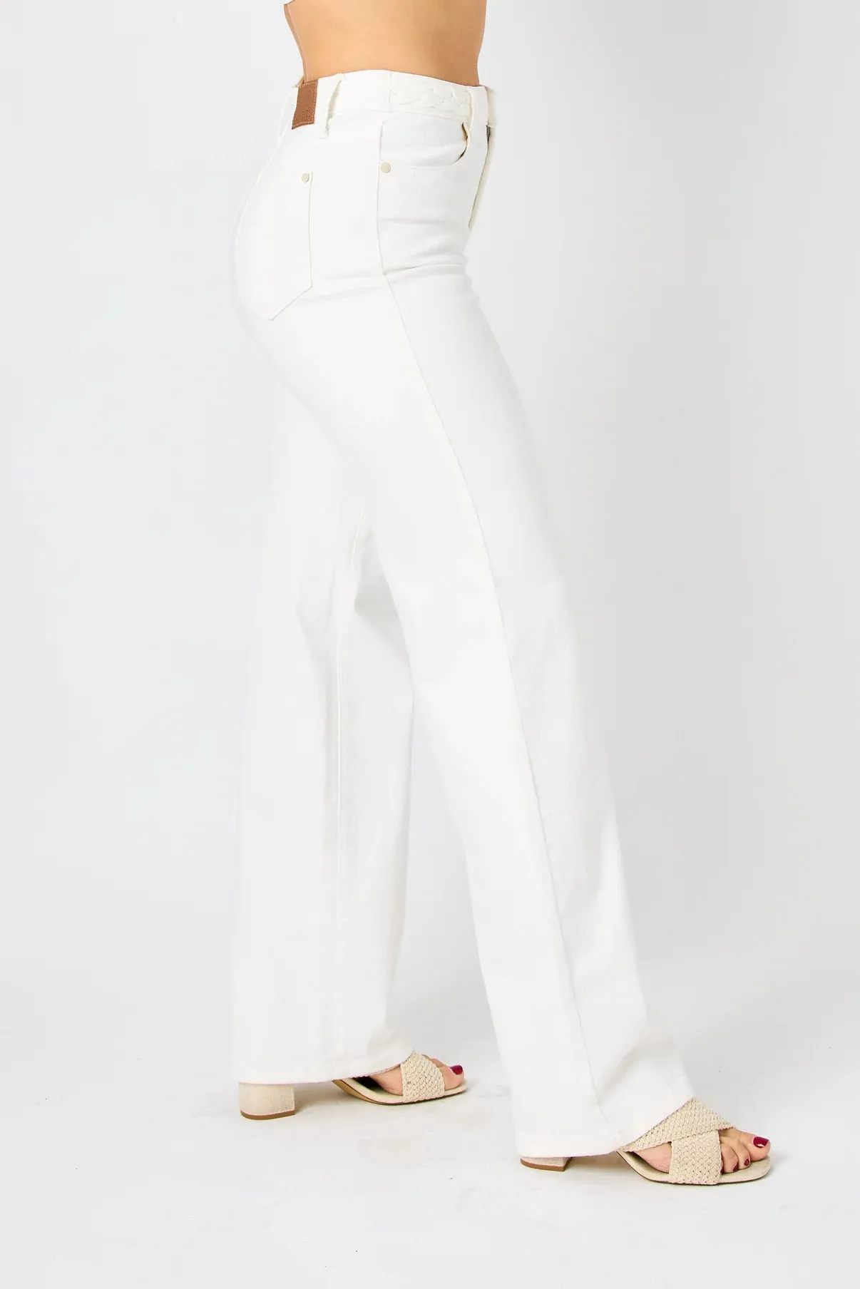 Gloria Wide Leg White Denim