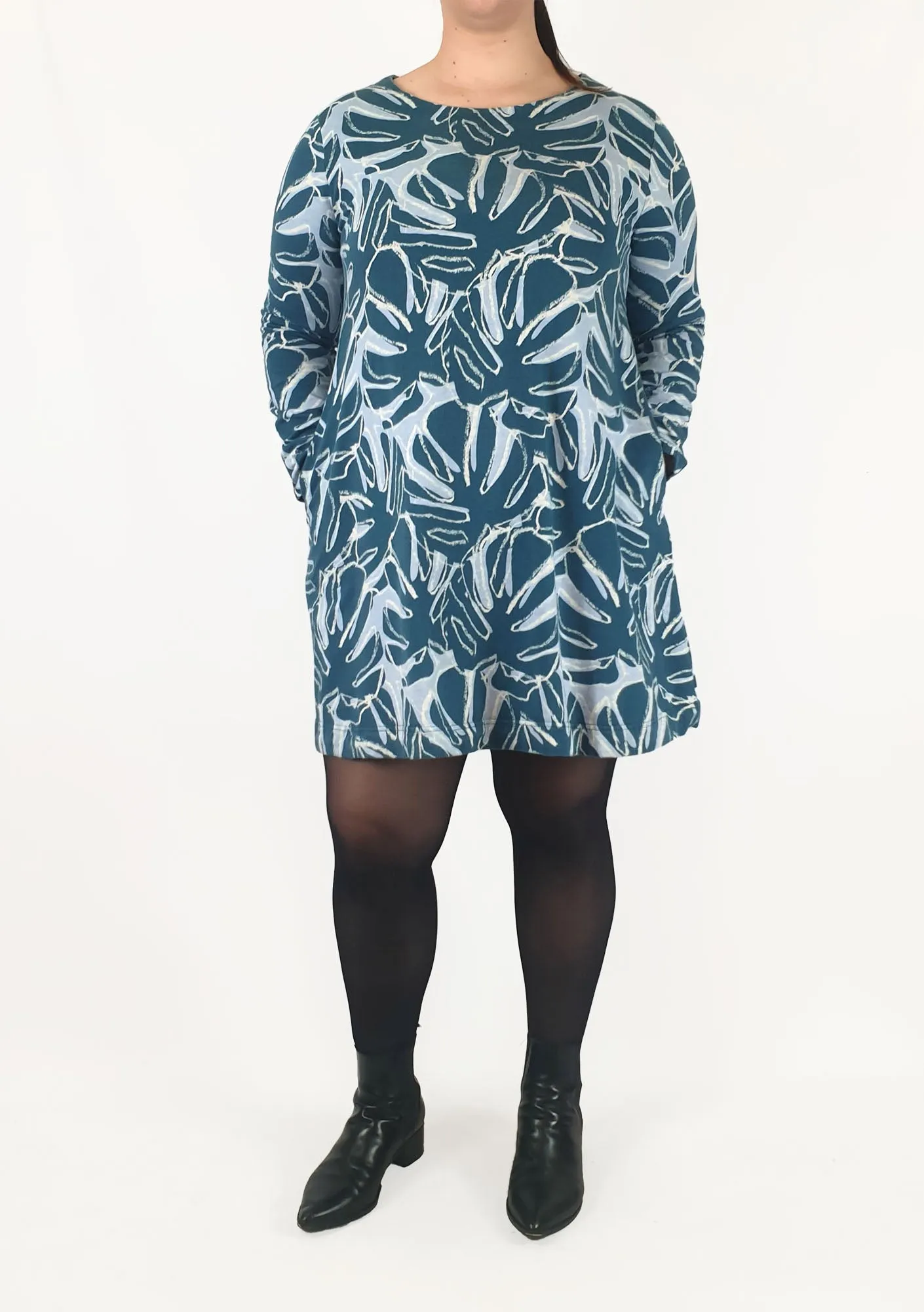 Gorman blue print long sleeve dress size 16