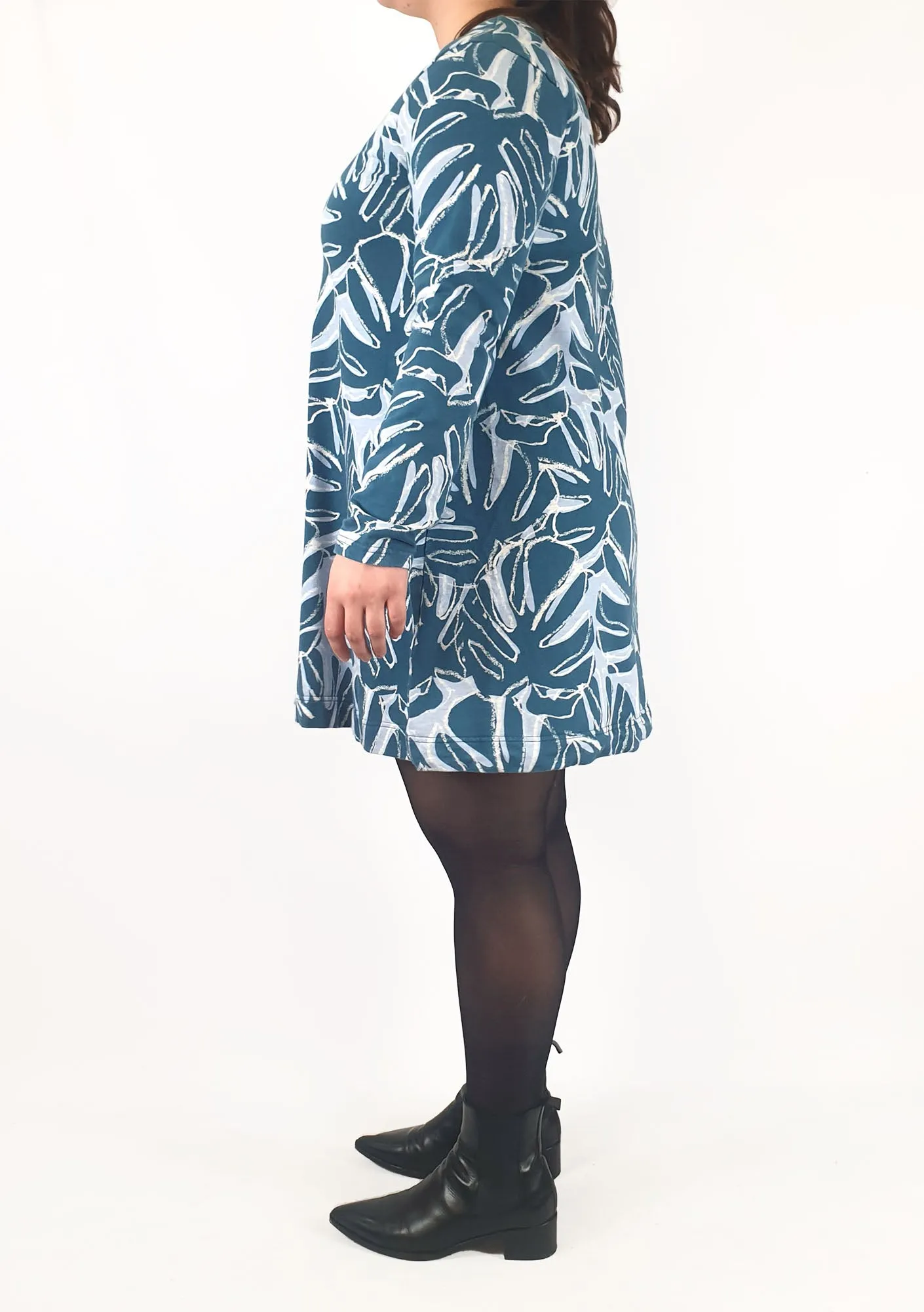 Gorman blue print long sleeve dress size 16