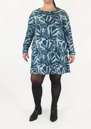 Gorman blue print long sleeve dress size 16