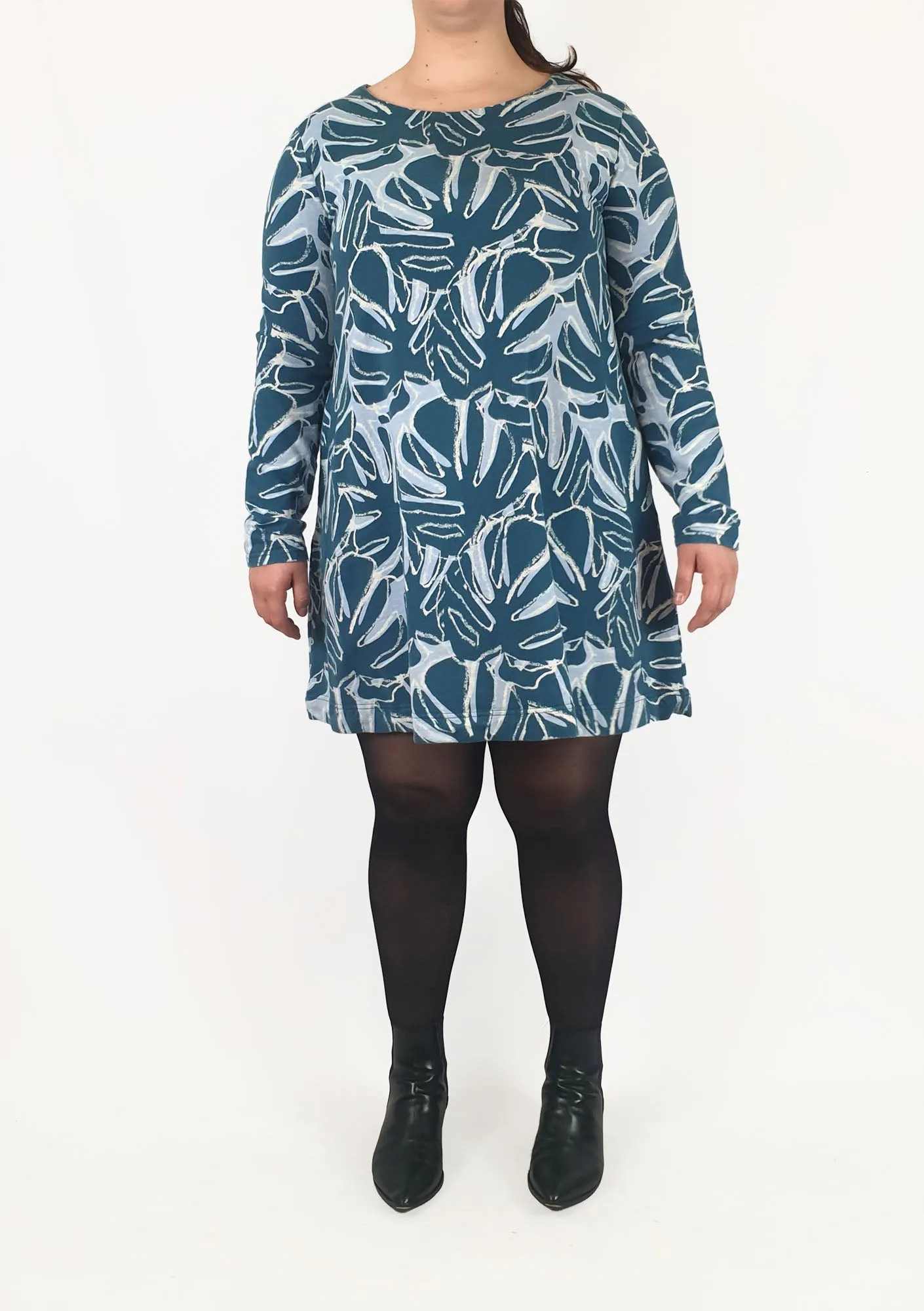Gorman blue print long sleeve dress size 16