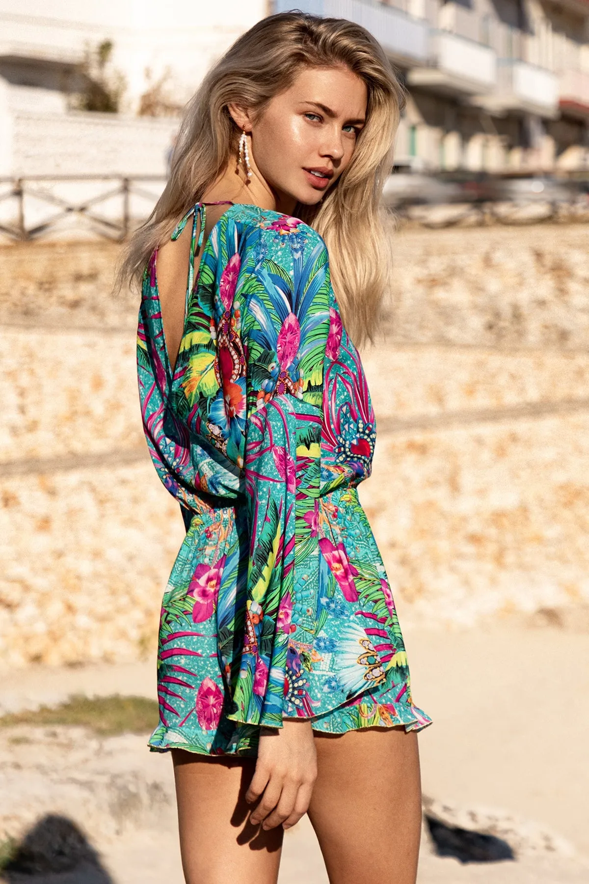 HIDDEN GEMS - Bell Sleeve Romper • Multicolor
