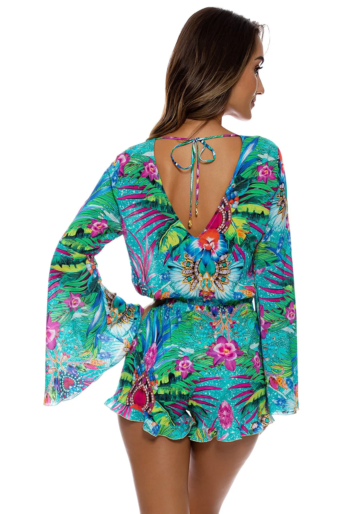 HIDDEN GEMS - Bell Sleeve Romper • Multicolor