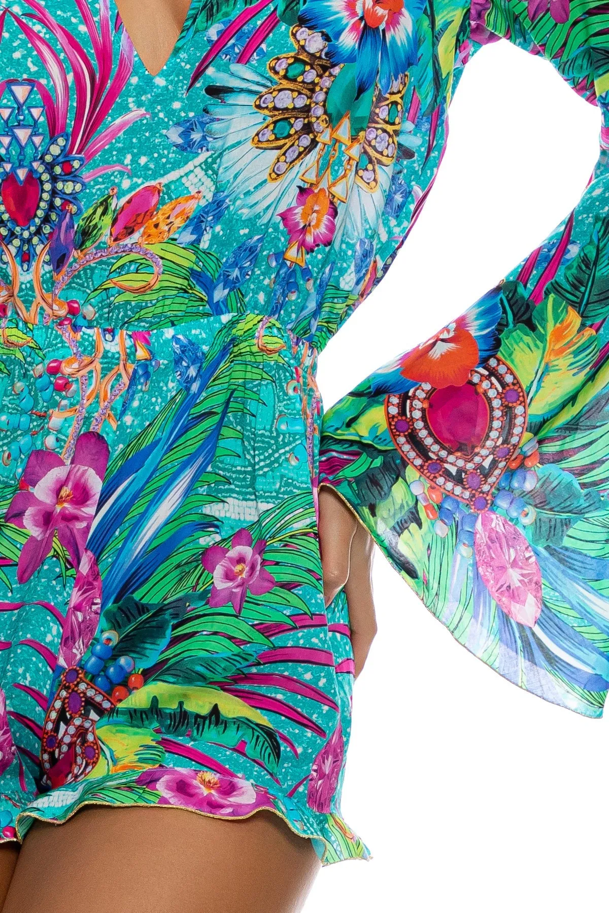 HIDDEN GEMS - Bell Sleeve Romper • Multicolor
