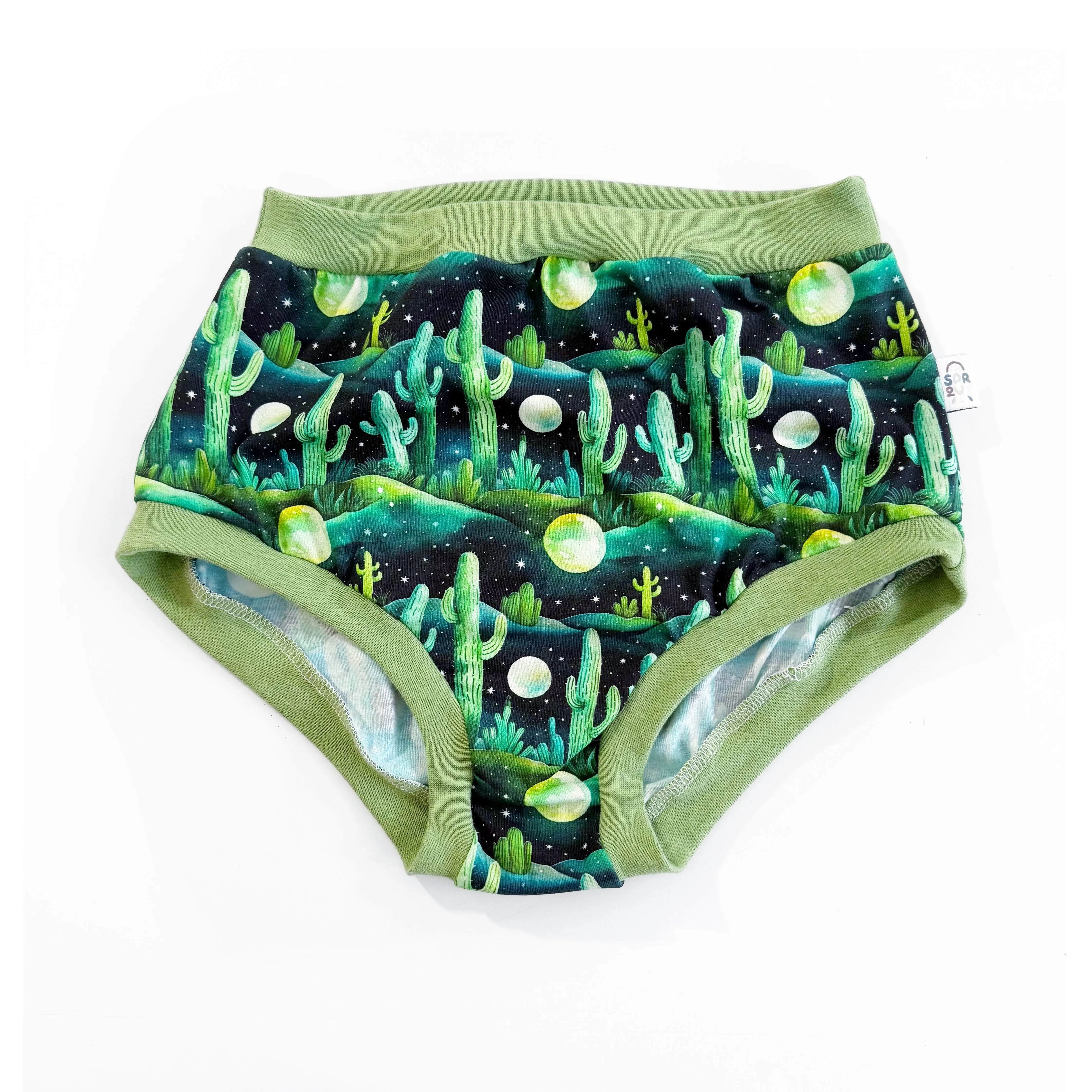 High Waisted Cactus Adult Pants | Women's Knickers | Organic Cotton Underwear
