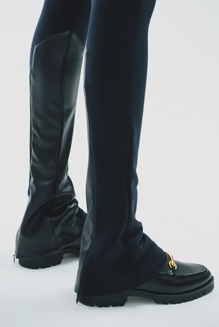 High Waisted Vegan Leather Leggings l Midnight