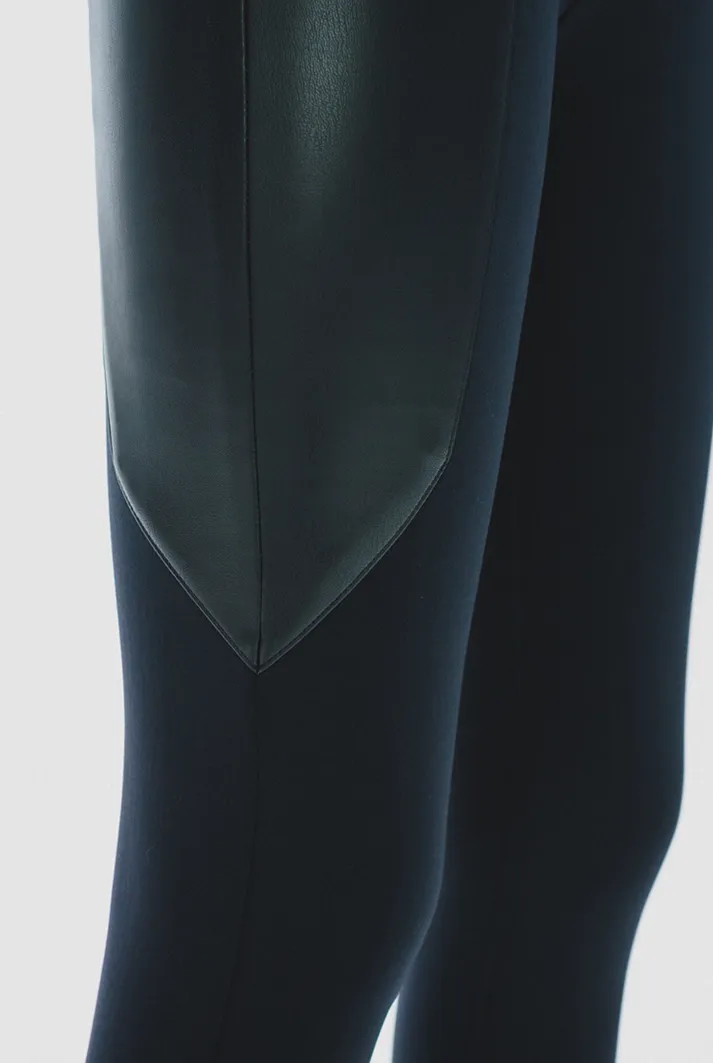 High Waisted Vegan Leather Leggings l Midnight