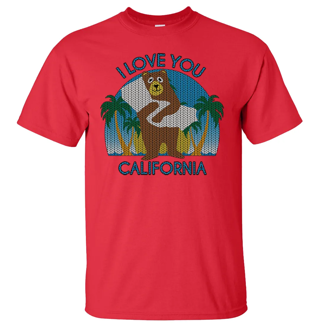 I Love You CA Knit Style Bear Asst Colors T-shirt/tee