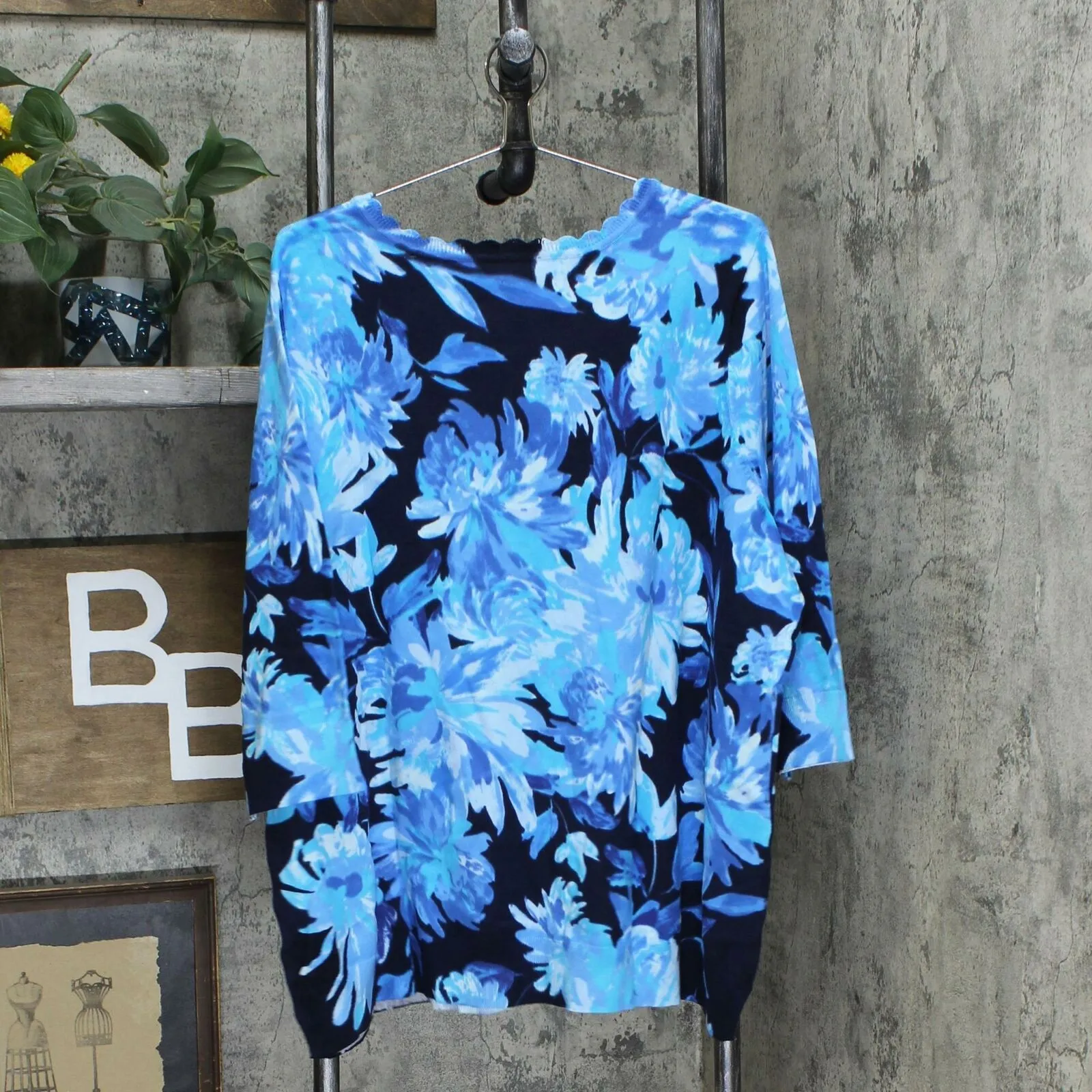 Isaac Mizrahi Live! Plus Size Watercolor Floral Cardigan Sweater