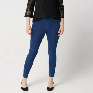Isaac Mizrahi Live! Women's Tall Seam Detail Knit Denim Ankle Pants