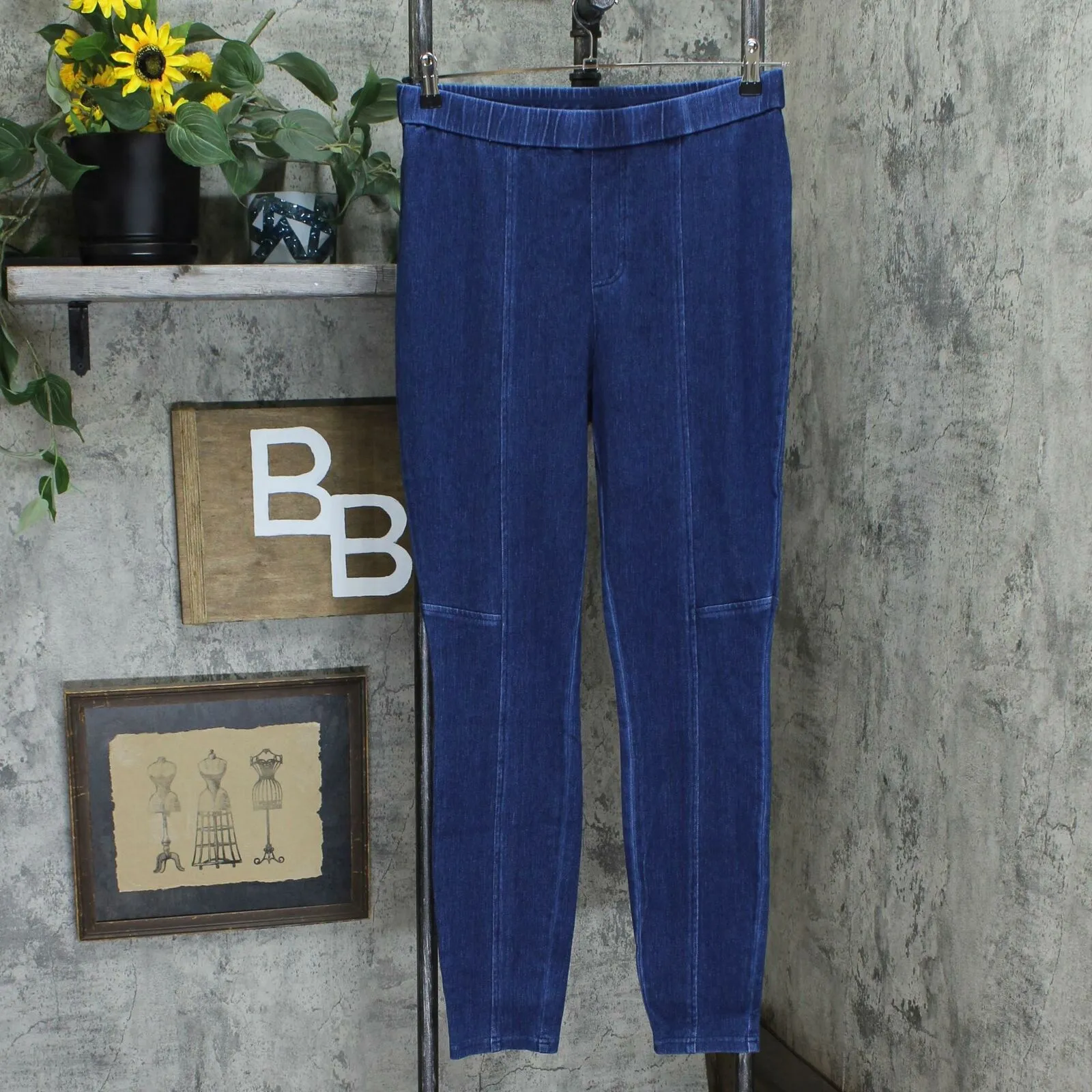 Isaac Mizrahi Live! Women's Tall Seam Detail Knit Denim Ankle Pants