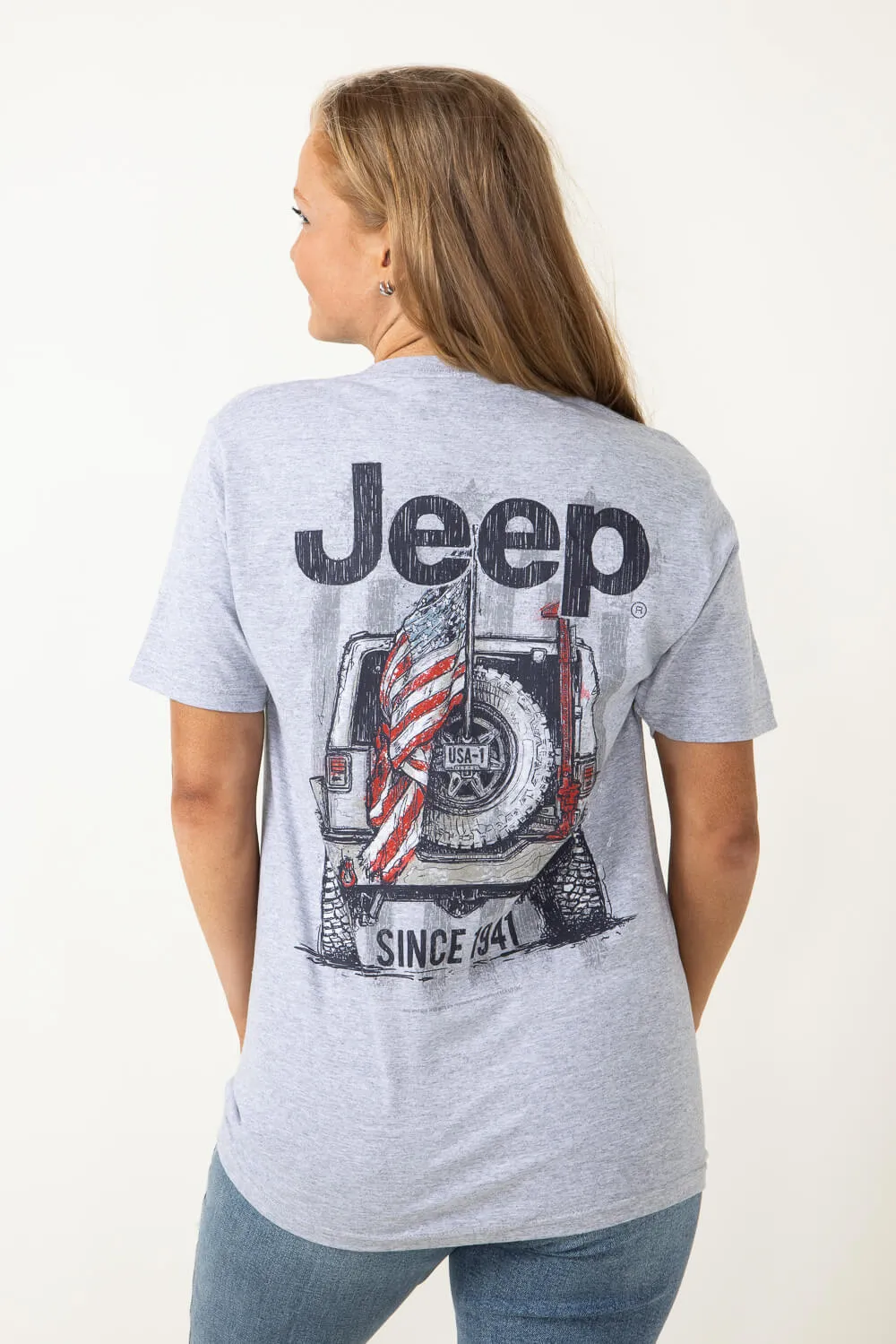 Jeep USA T-Shirt in Heather Grey | 2824-HEATHERGREY