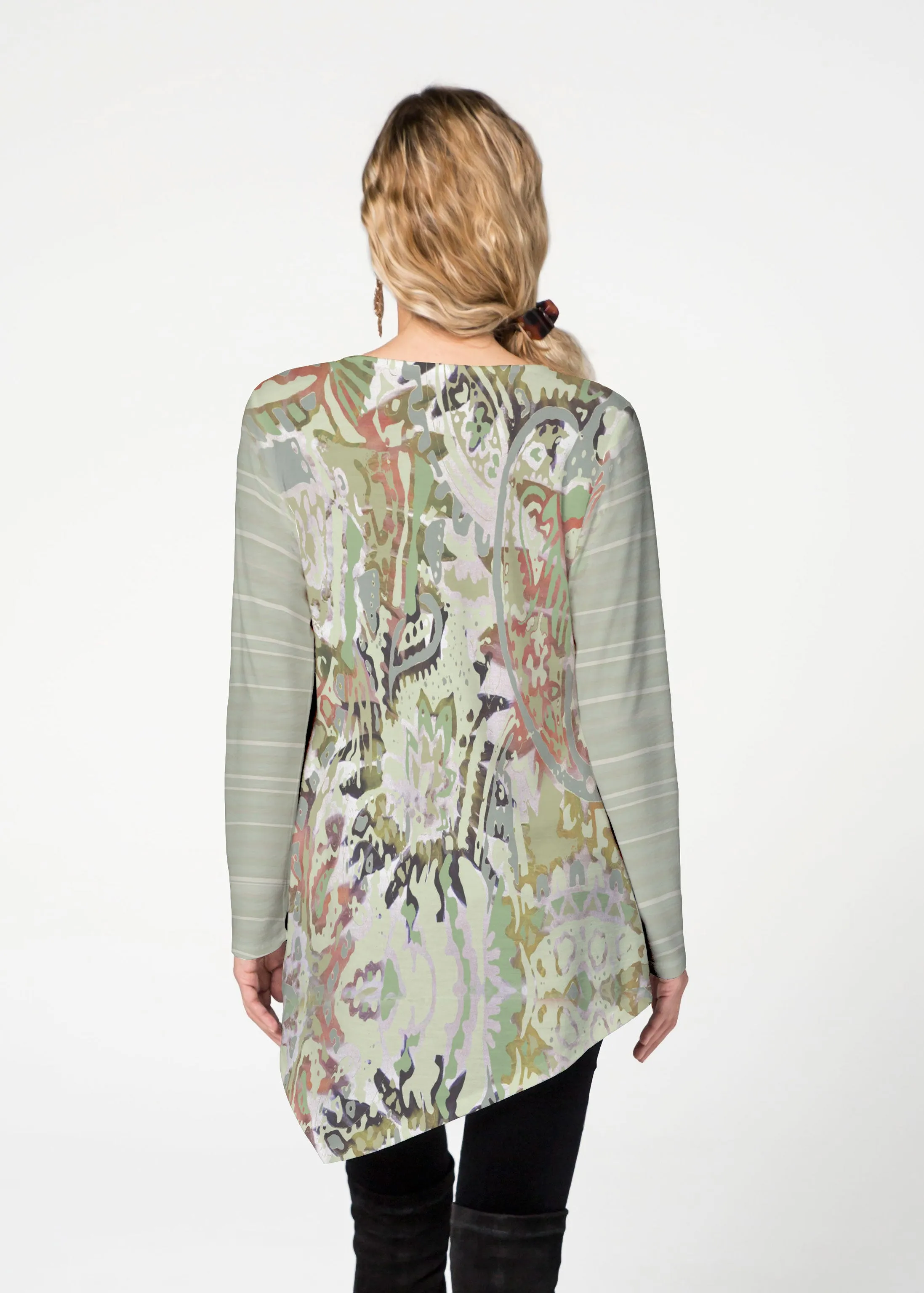 Jungle Escape  (19156) ~ Asymmetrical French Terry Tunic