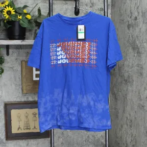 Junk Food Men's Journey Don't Stop Believin' Graphic T-Shirt Blue Tie Dye L