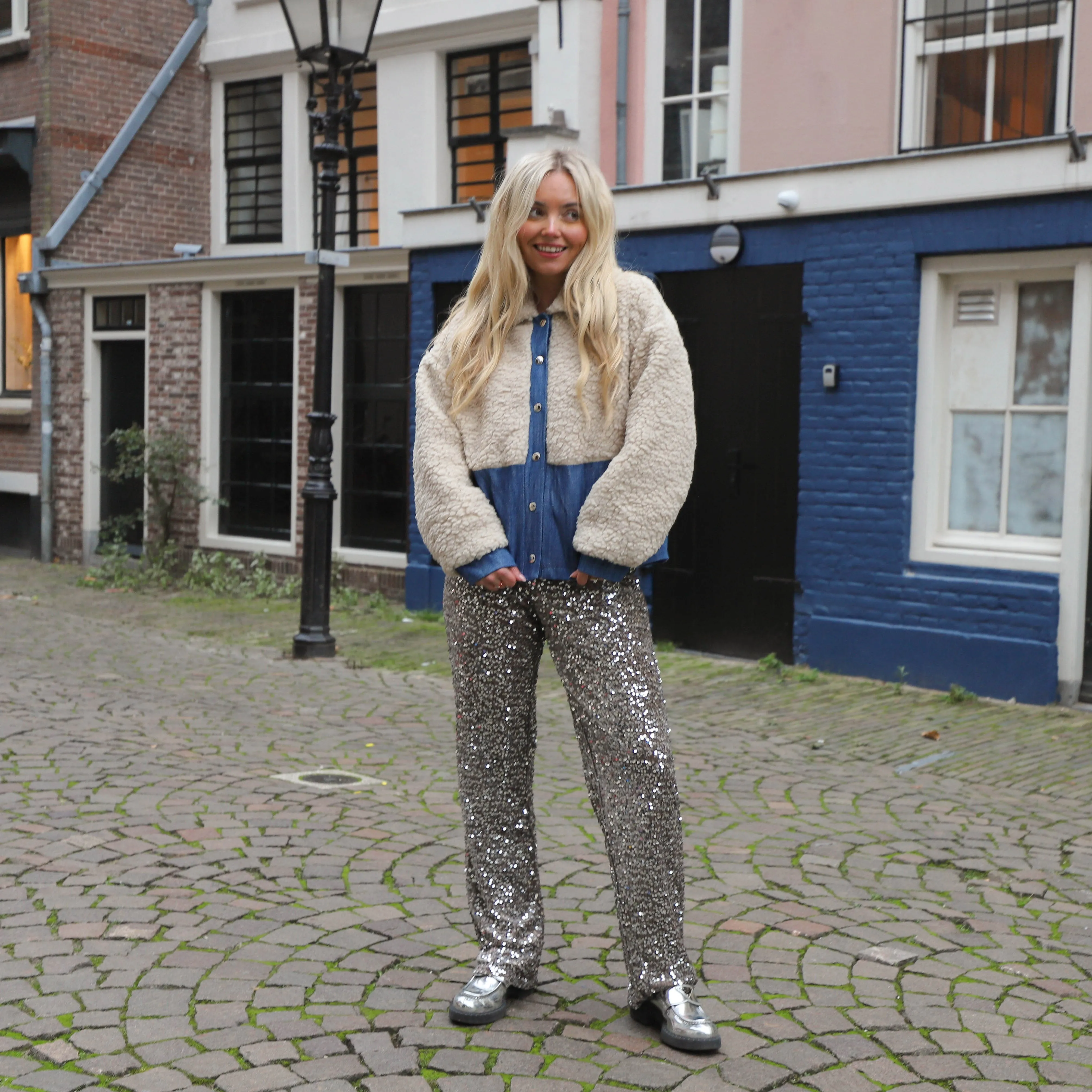 Kam wide pants morel silver