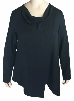 Kleen Black Drape Neck Top