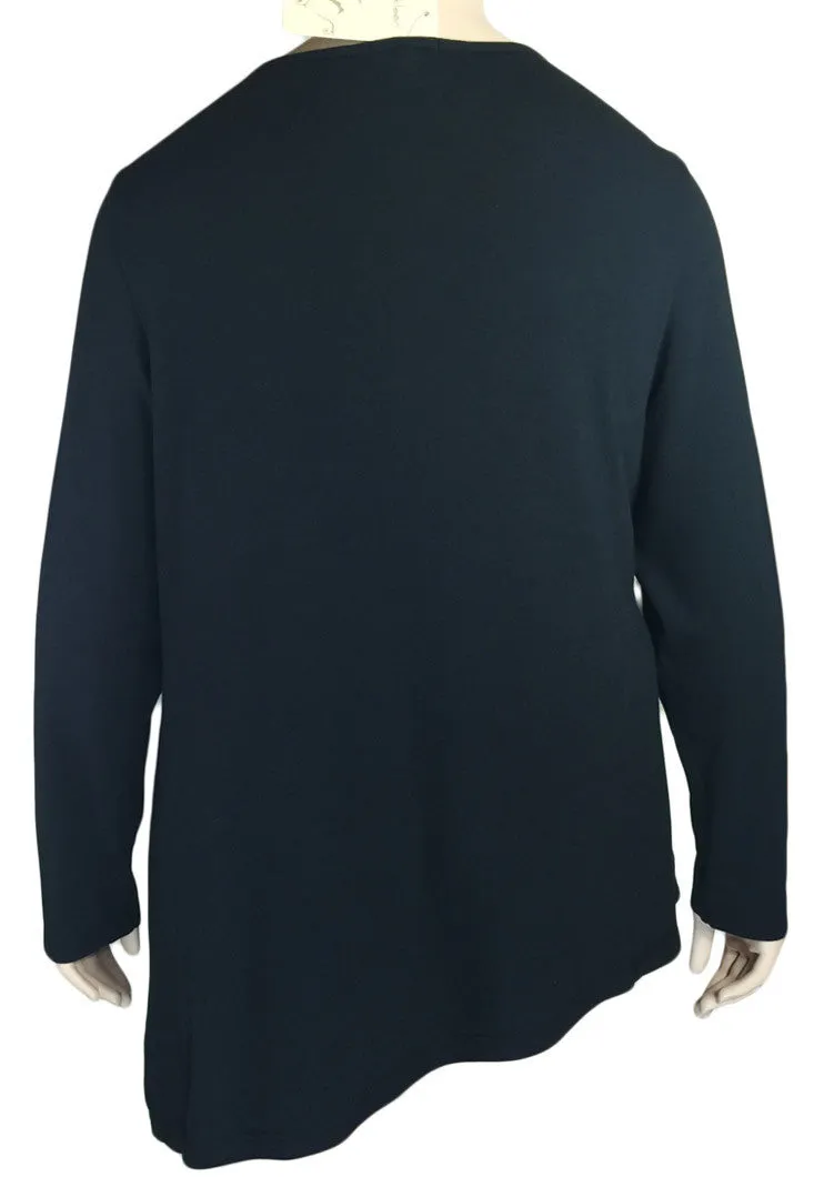 Kleen Black Drape Neck Top