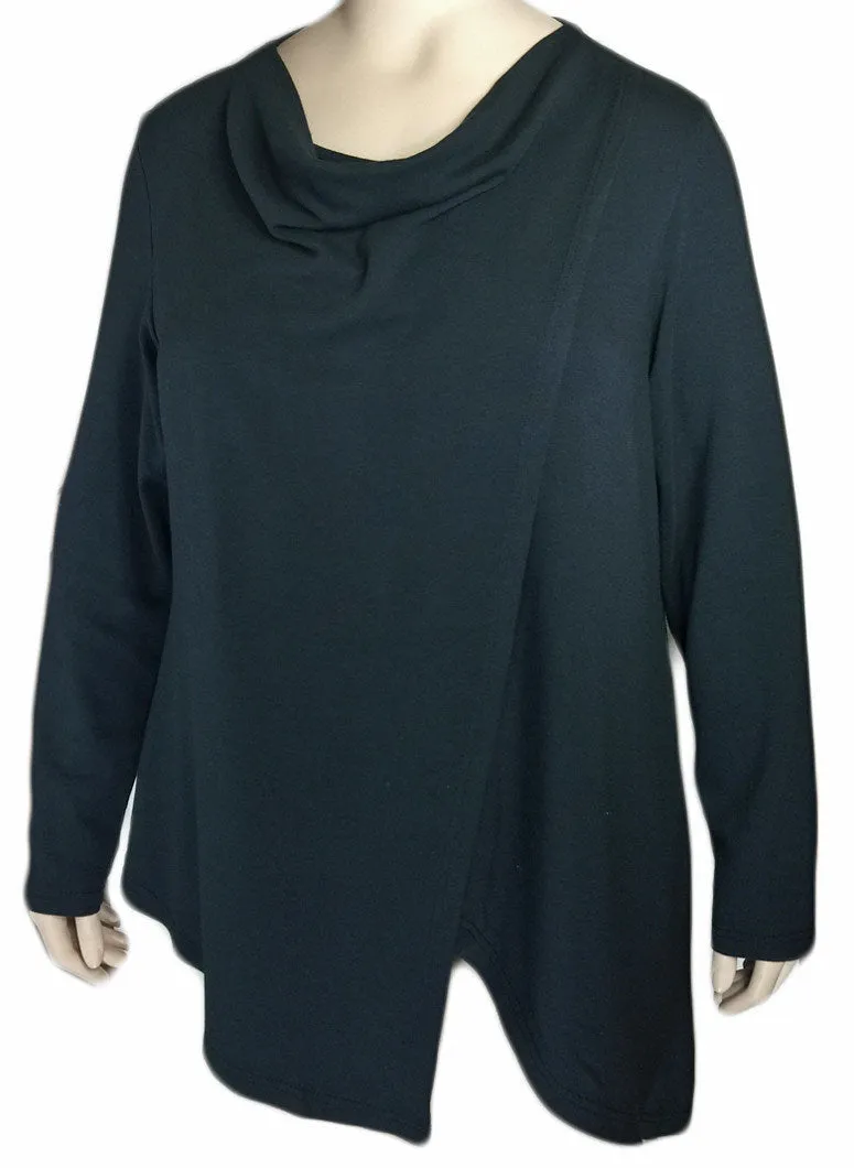Kleen Black Drape Neck Top