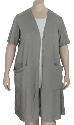Kleen Cotton Jersey Elbow Sleeve Cardigan / Duster