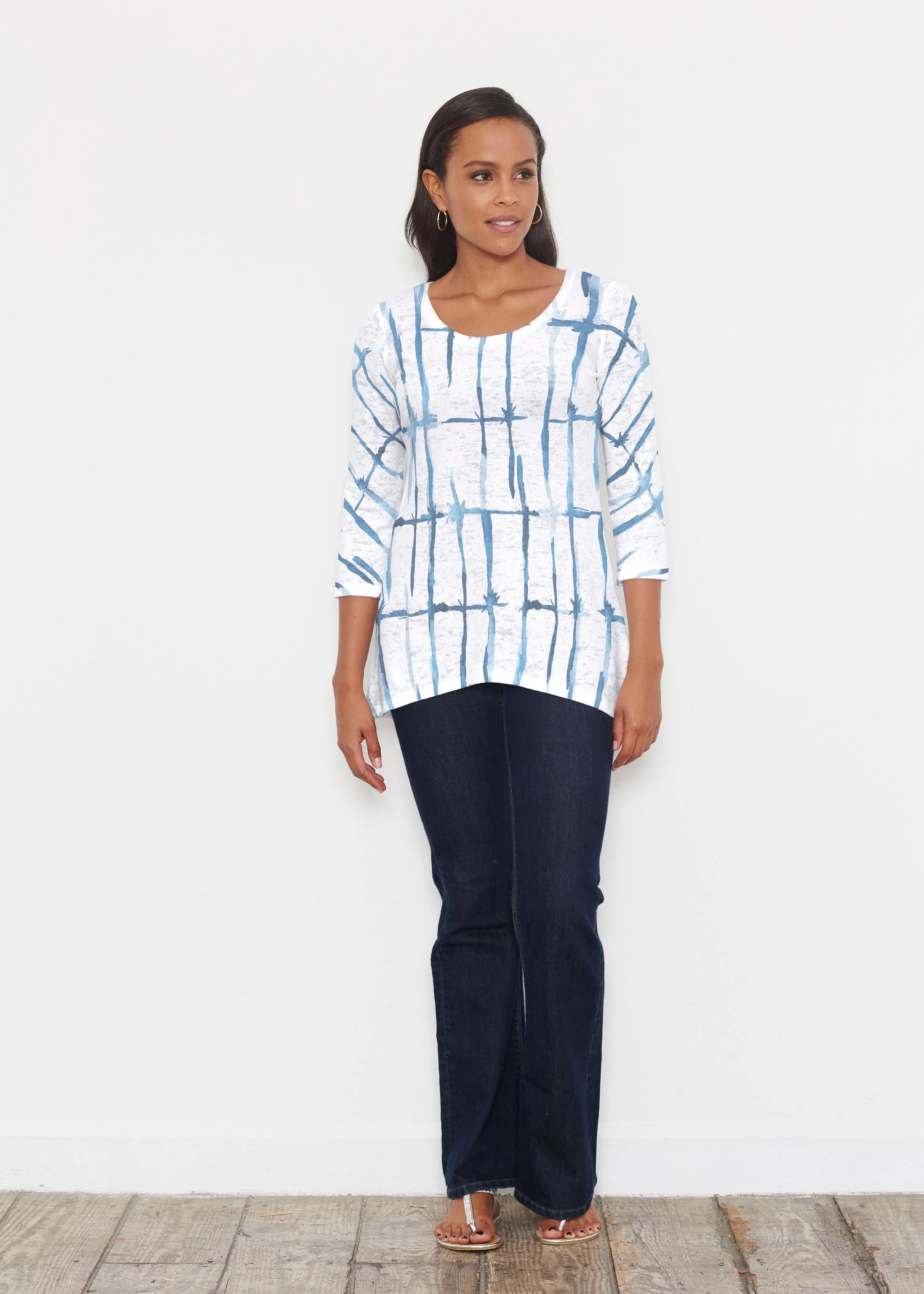 Knotted Tie Dye (7844) ~ Katherine Hi-Lo Thermal Tunic