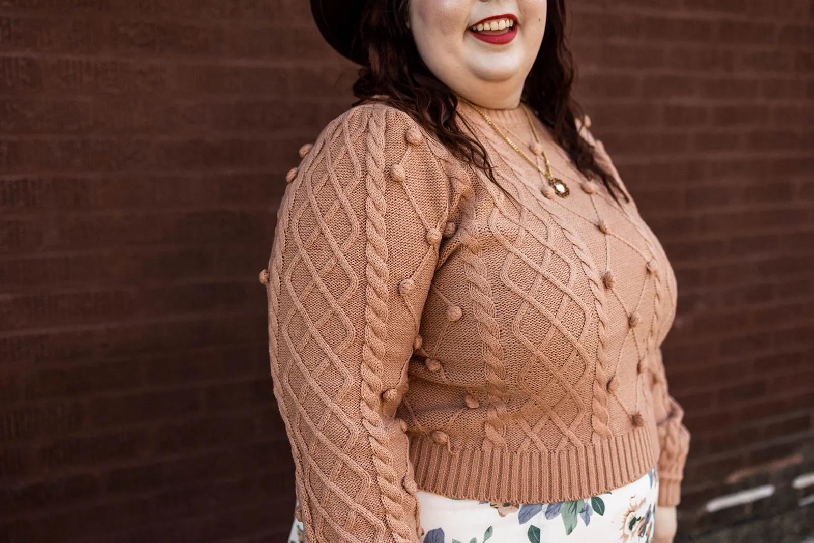 lark knit pullover in almond