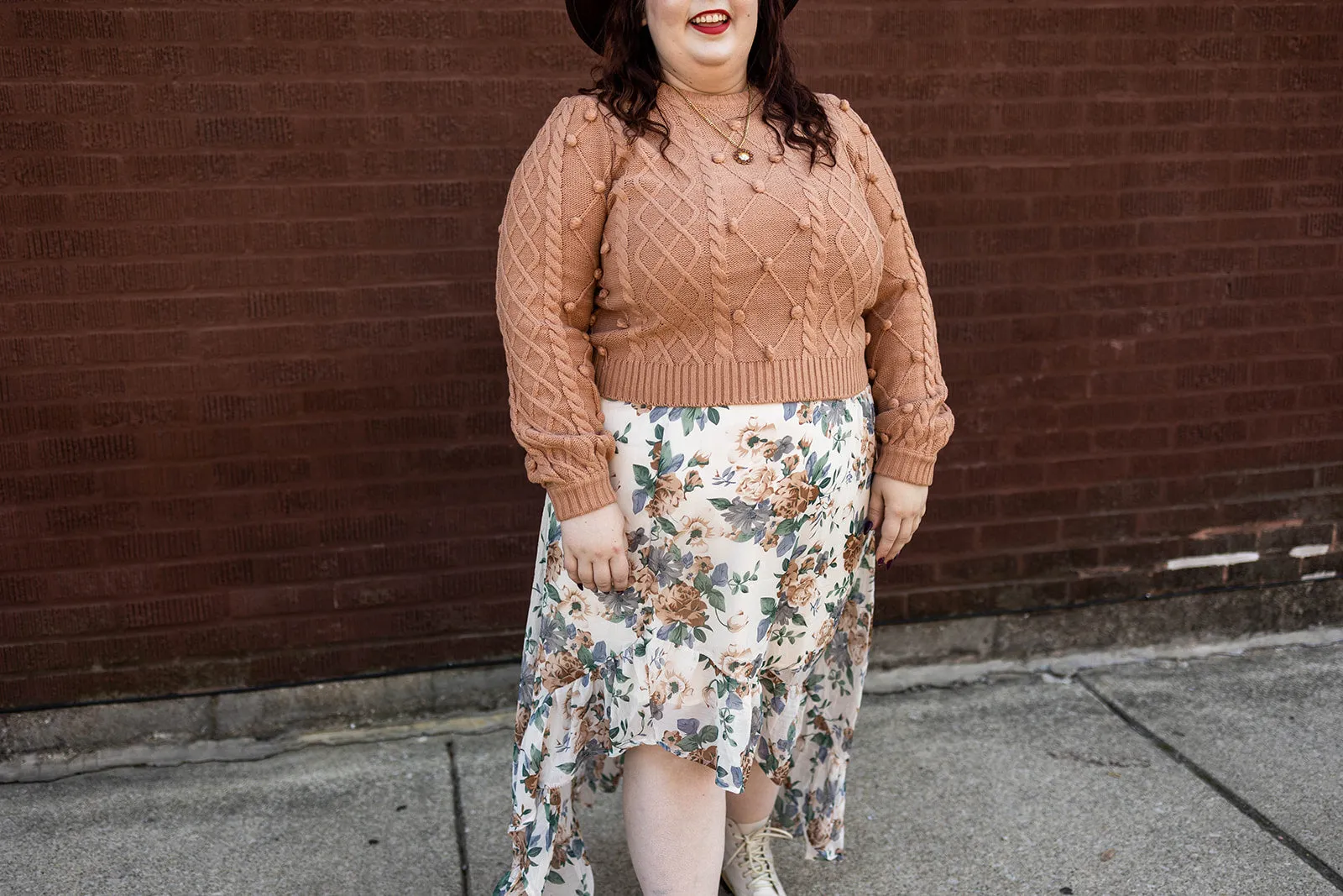 lark knit pullover in almond