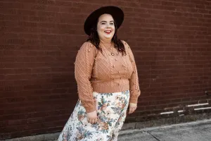 lark knit pullover in almond