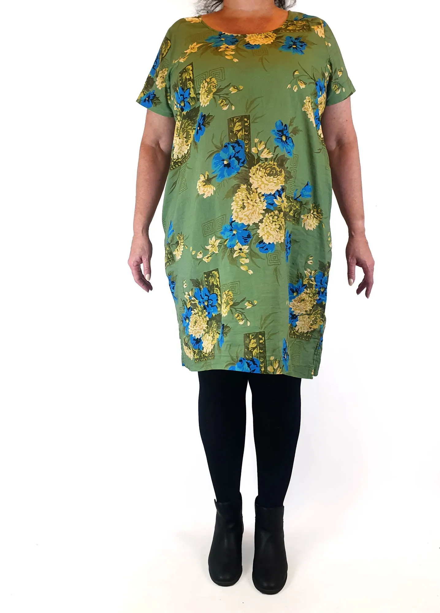 Lazybones green floral print dress size XXL