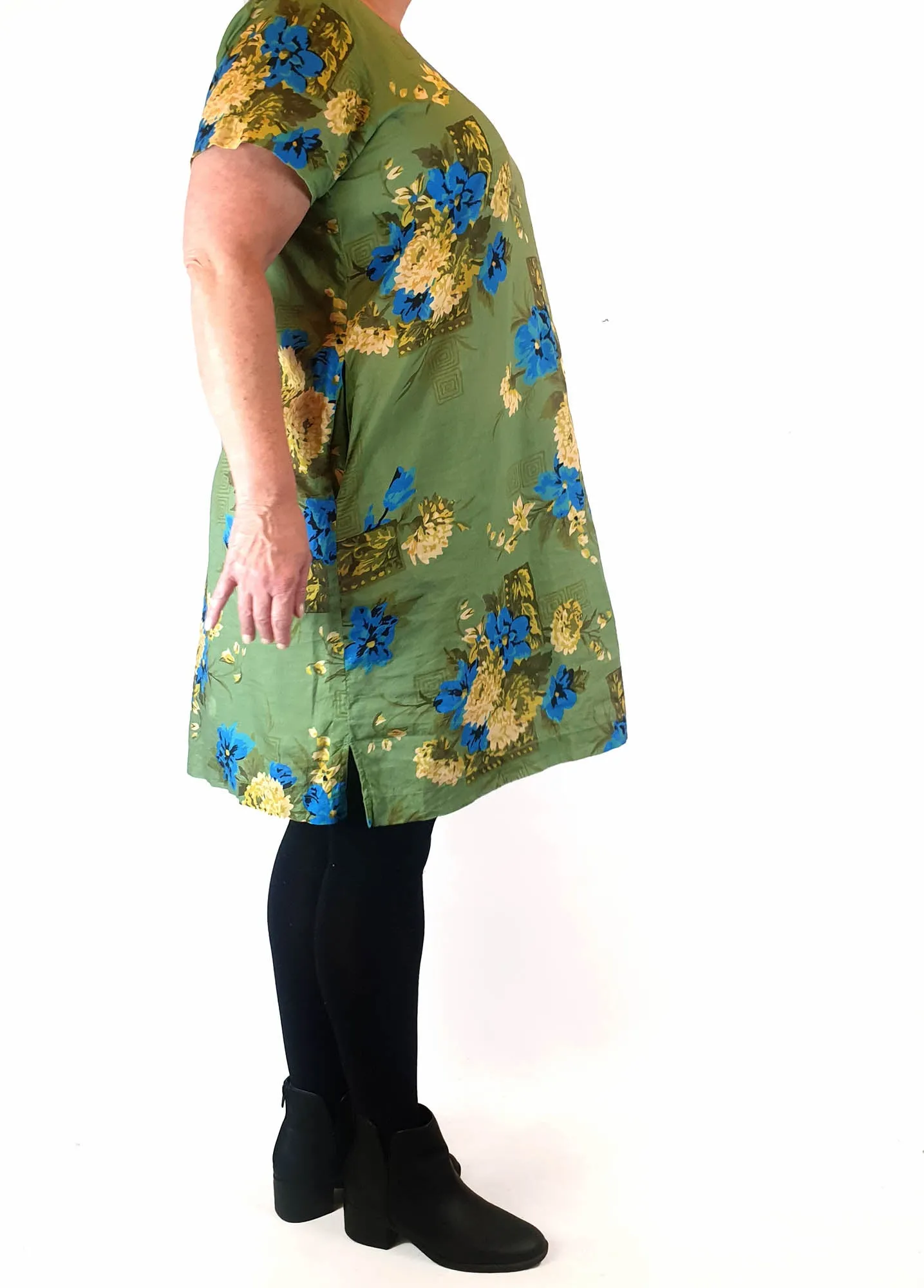 Lazybones green floral print dress size XXL