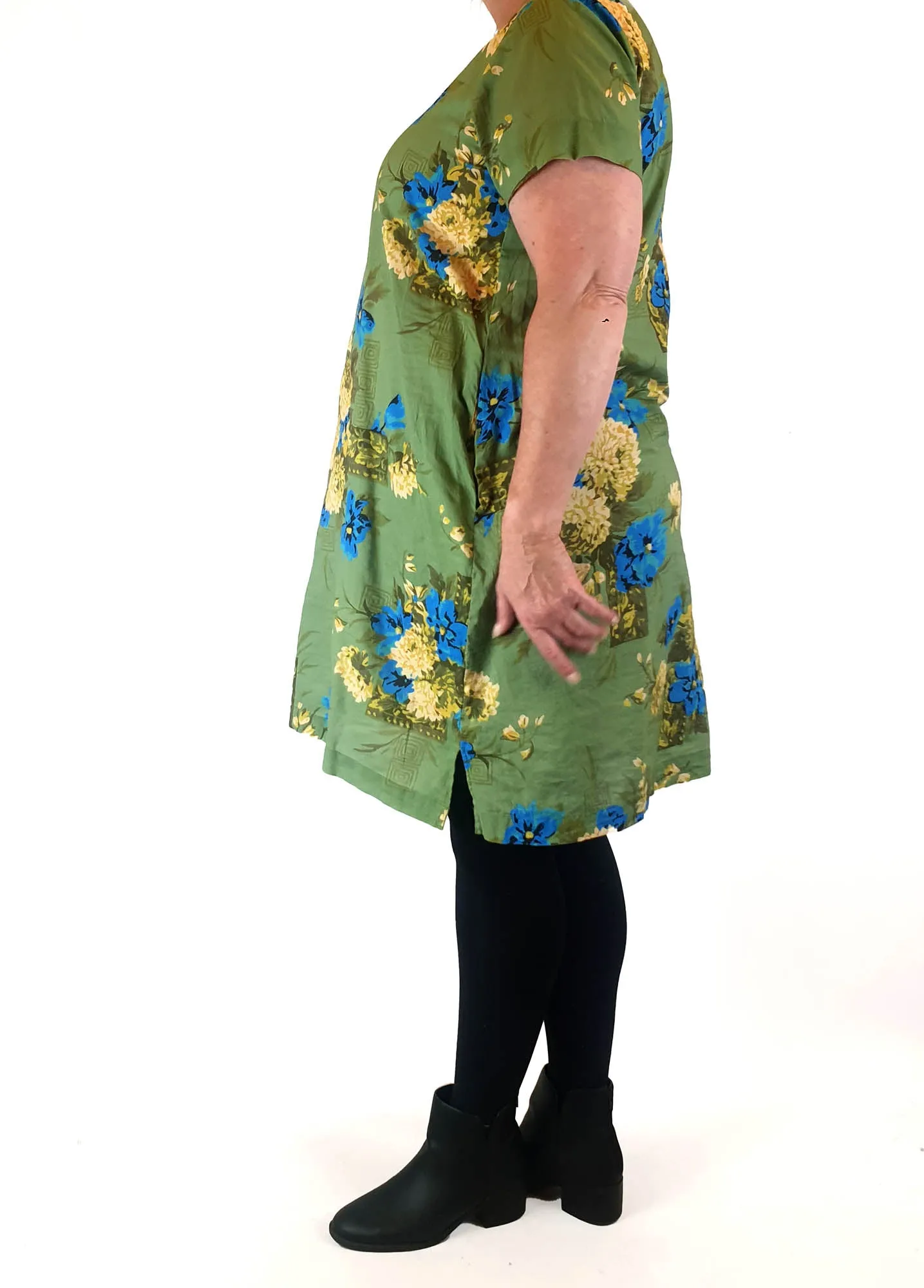 Lazybones green floral print dress size XXL