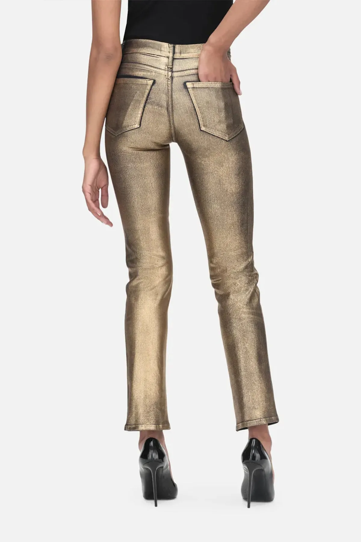 Le High Straight Coated in Gold Chrome