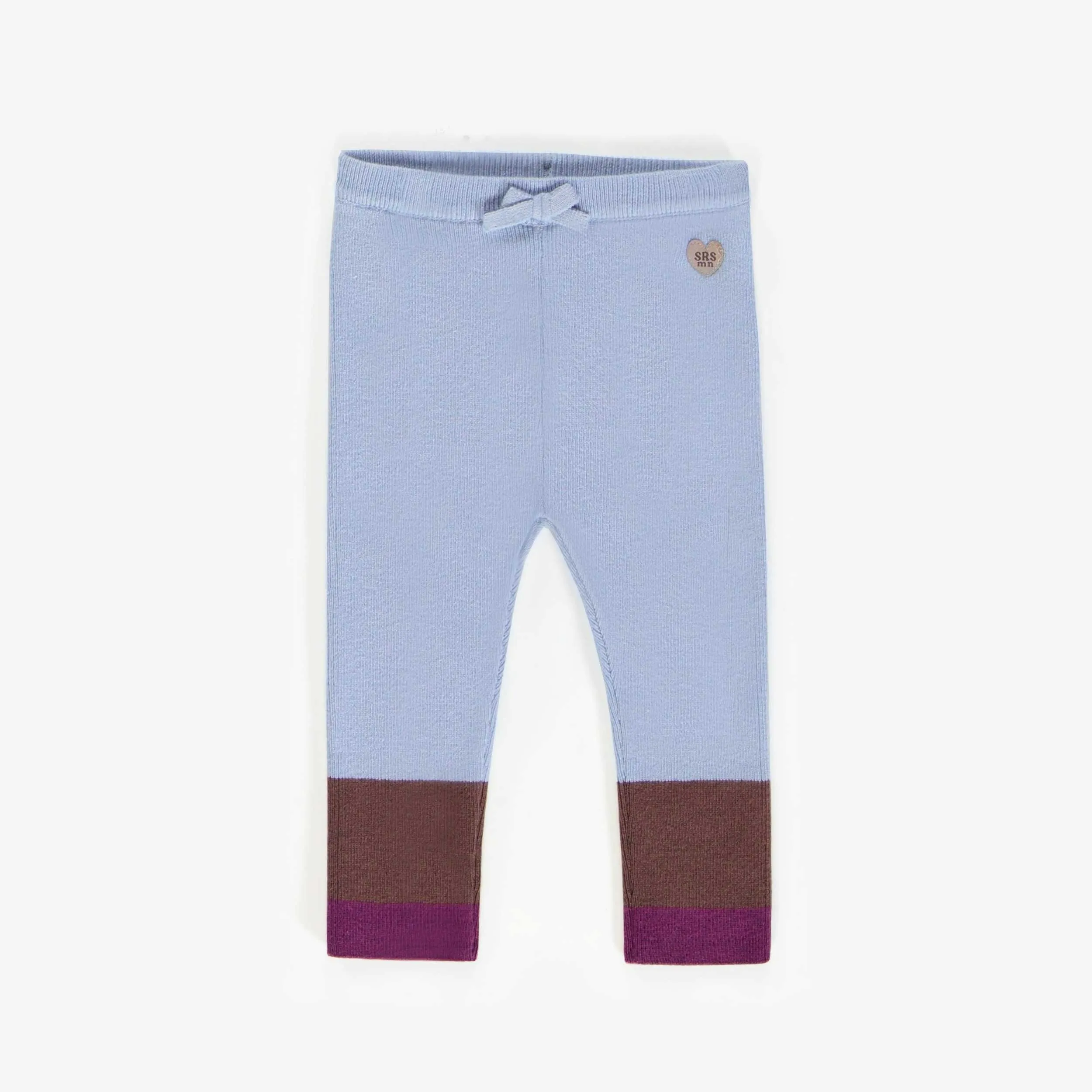 Legging bleu de maille bloc de couleurs, bébé || Color block blue leggings, baby