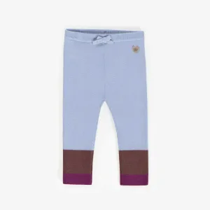 Legging bleu de maille bloc de couleurs, bébé || Color block blue leggings, baby