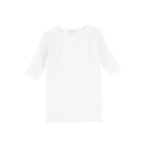 Lil Legs Ribbed Three Quarter Sleeve T-shirt - Winter White