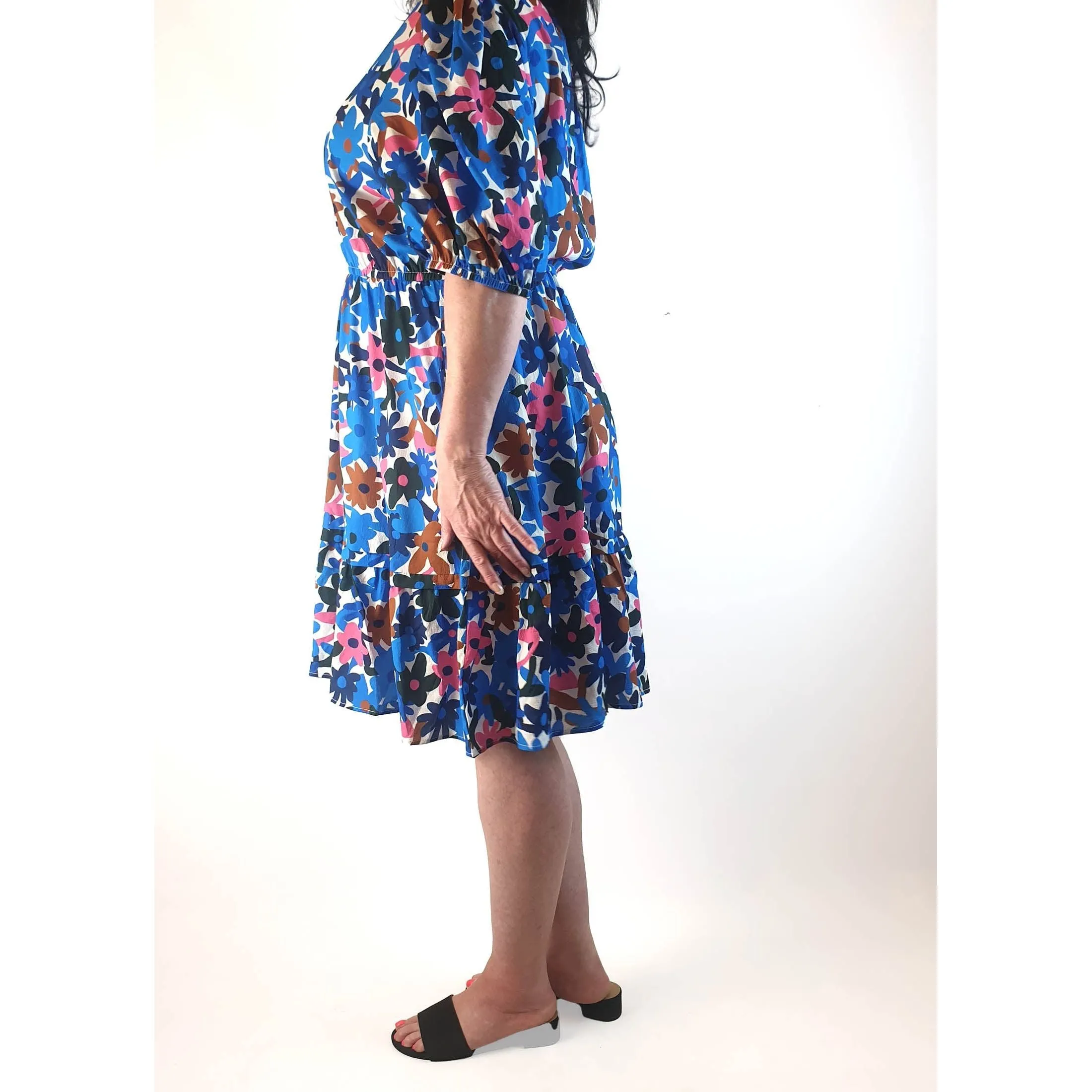 Little Party Dress blue floral dress size 16