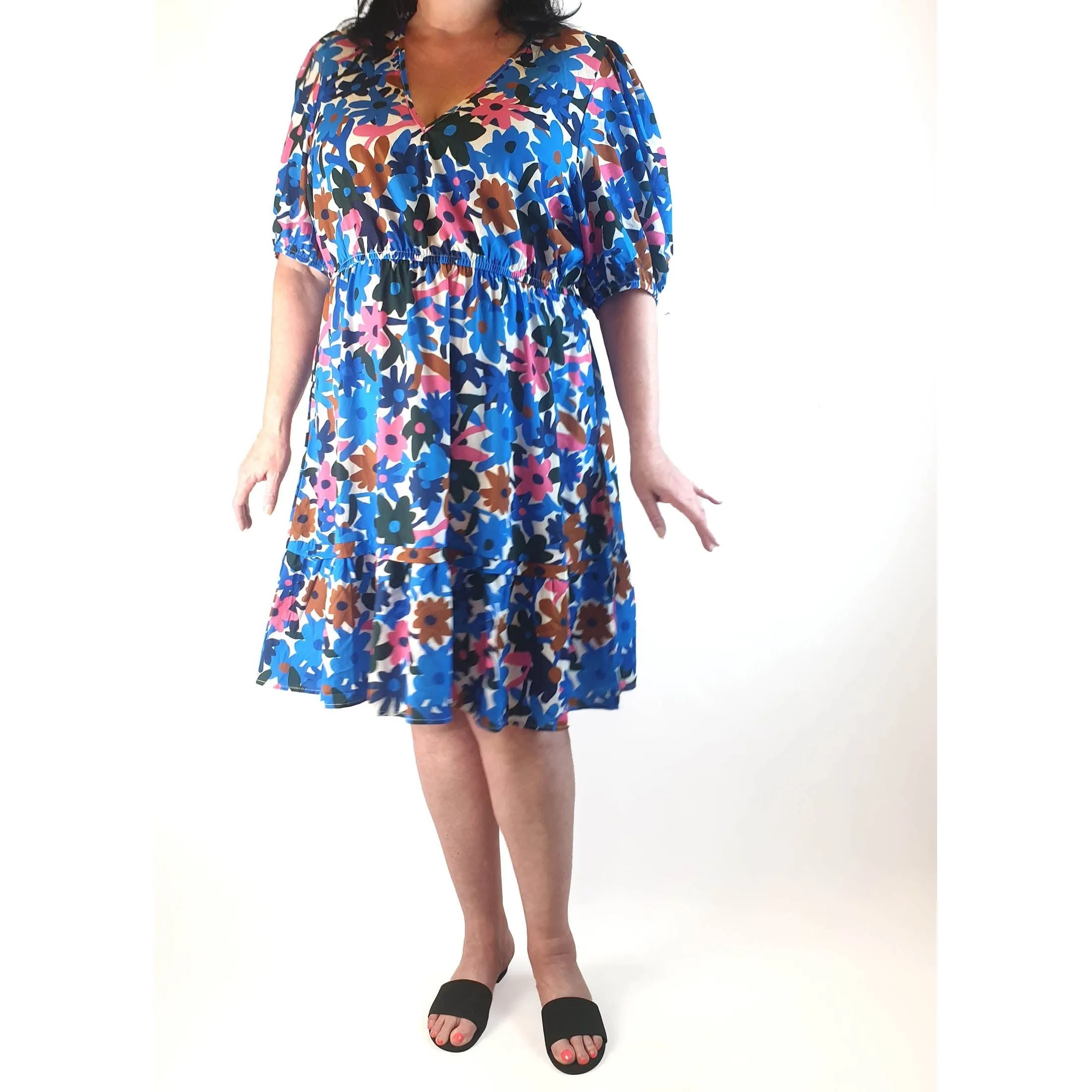 Little Party Dress blue floral dress size 16
