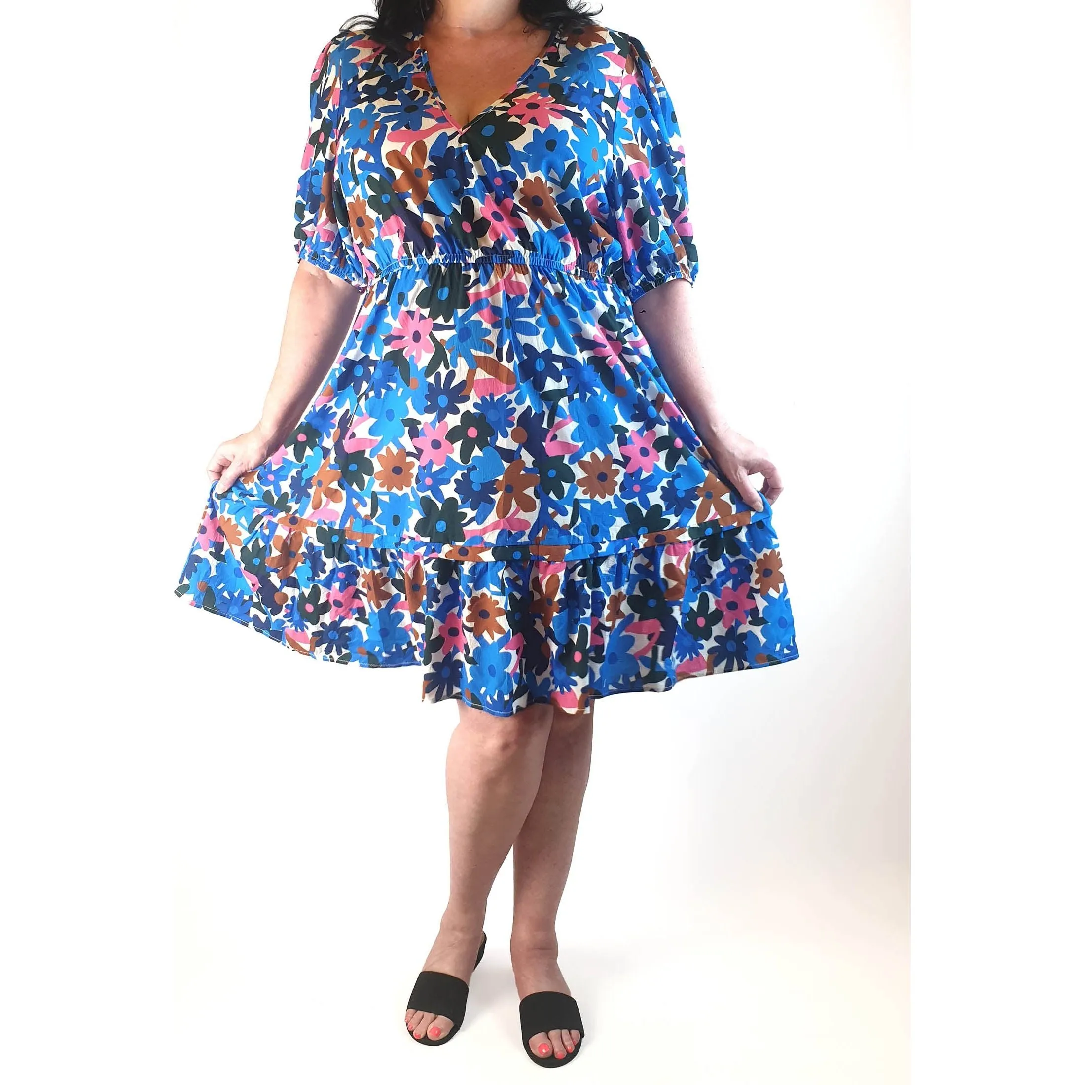 Little Party Dress blue floral dress size 16