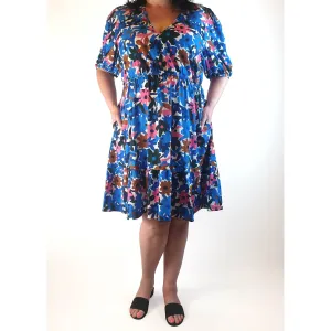 Little Party Dress blue floral dress size 16