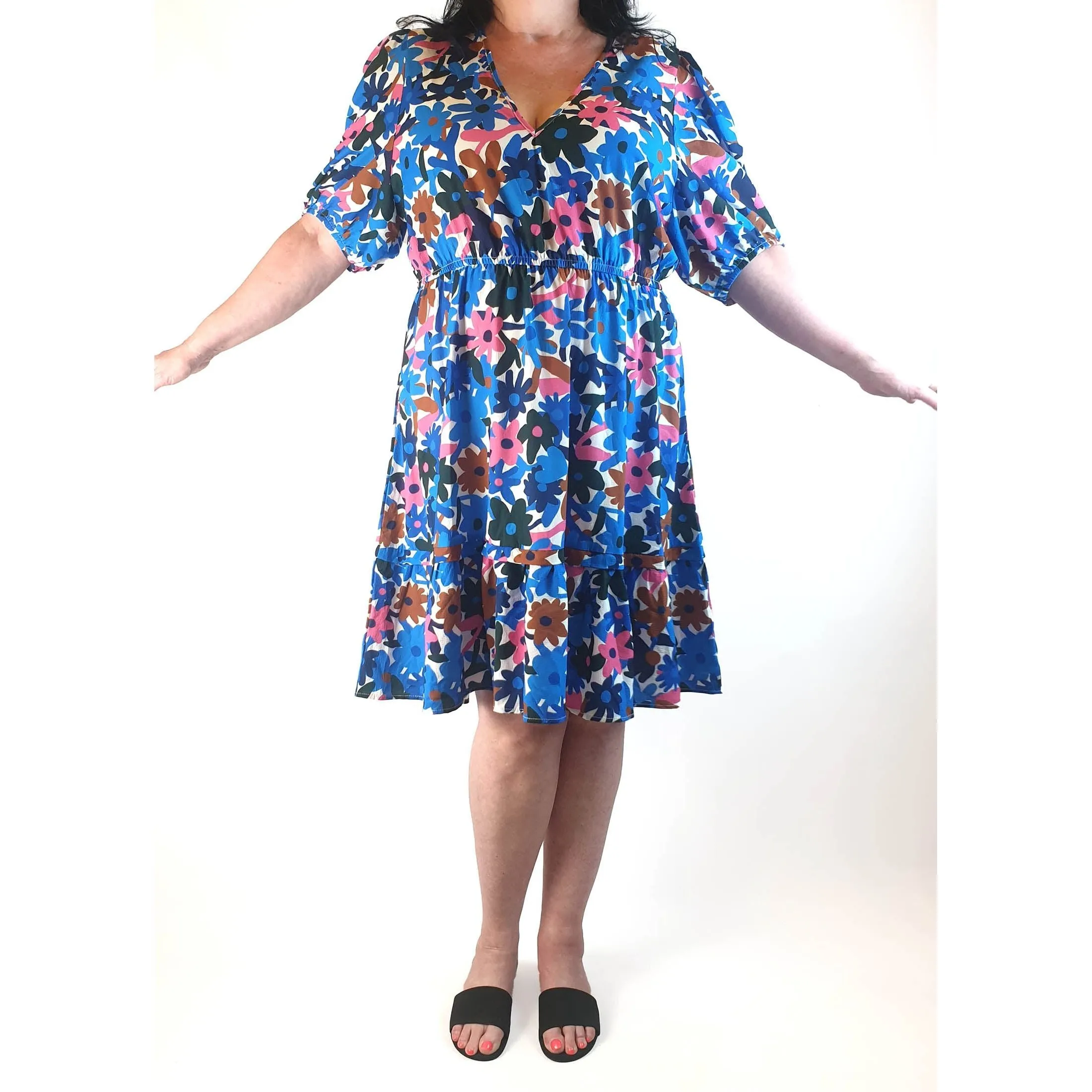 Little Party Dress blue floral dress size 16