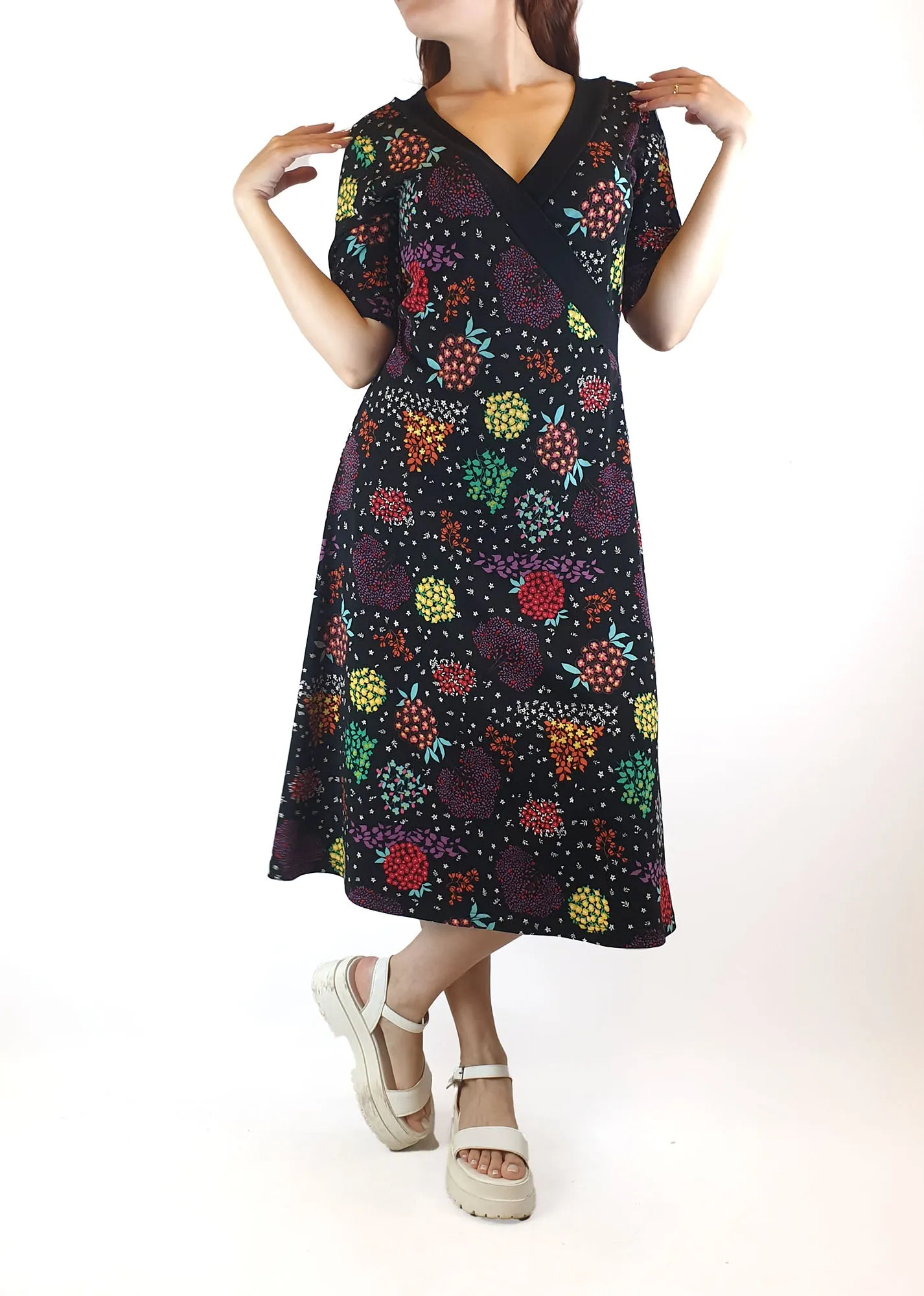 Maiocchi floral faux wrap dress size 10