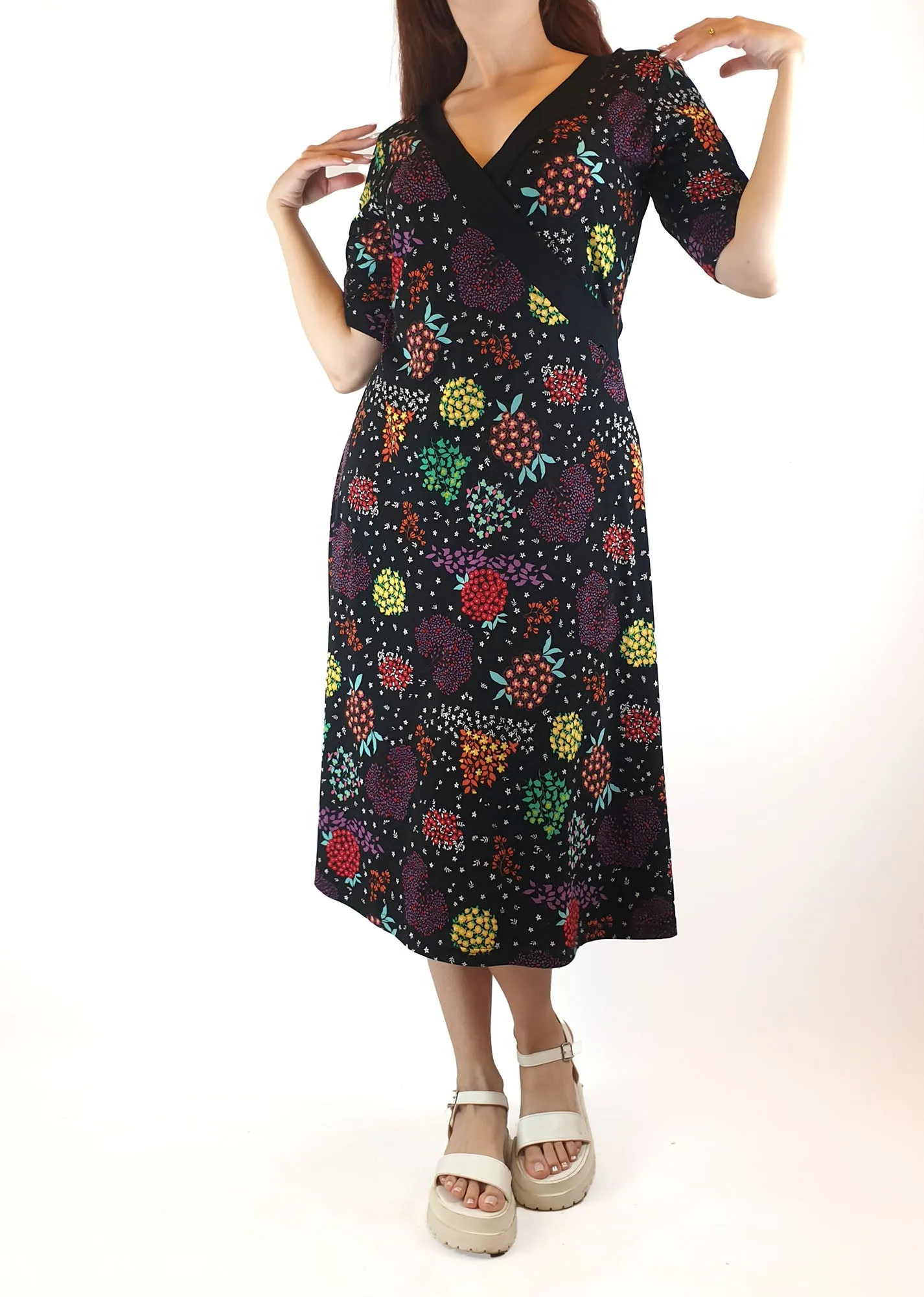 Maiocchi floral faux wrap dress size 10